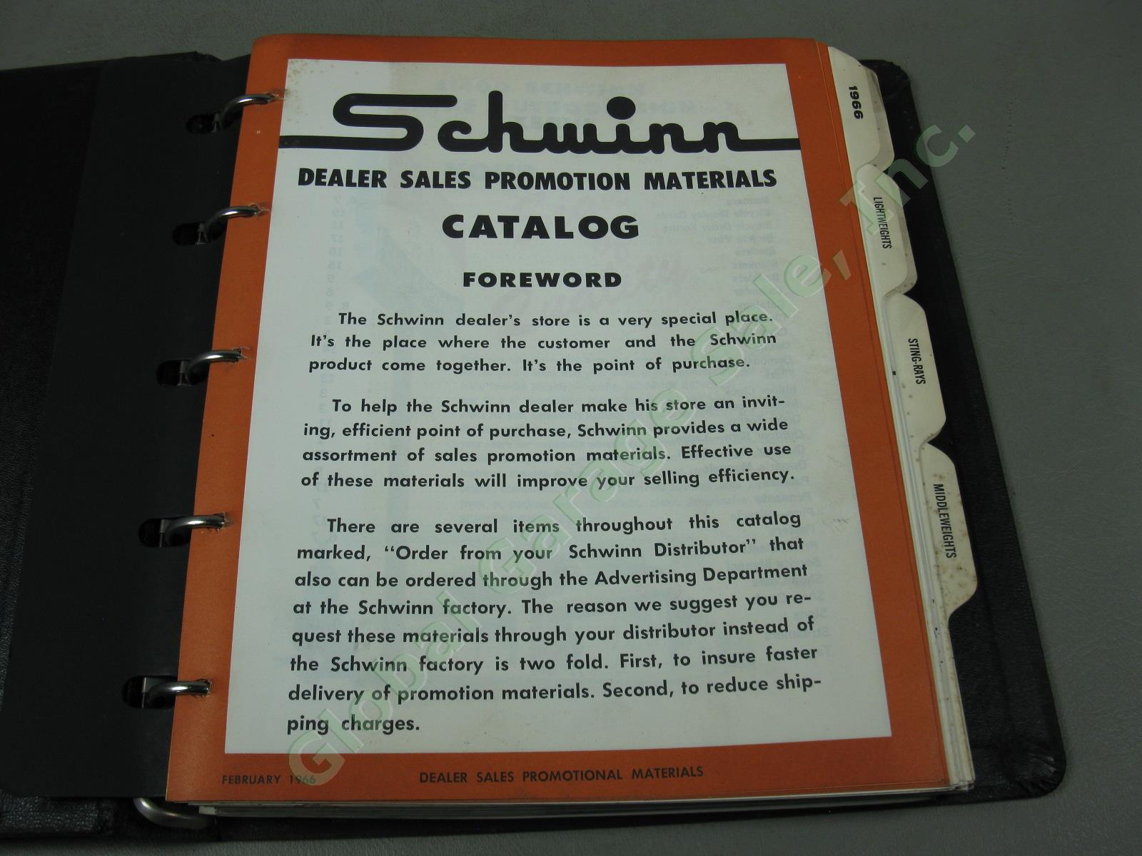 Vtg 1960s Arnold Schwinn Bicycle Dealer Part Accessory Service Manual Binder Lot 11