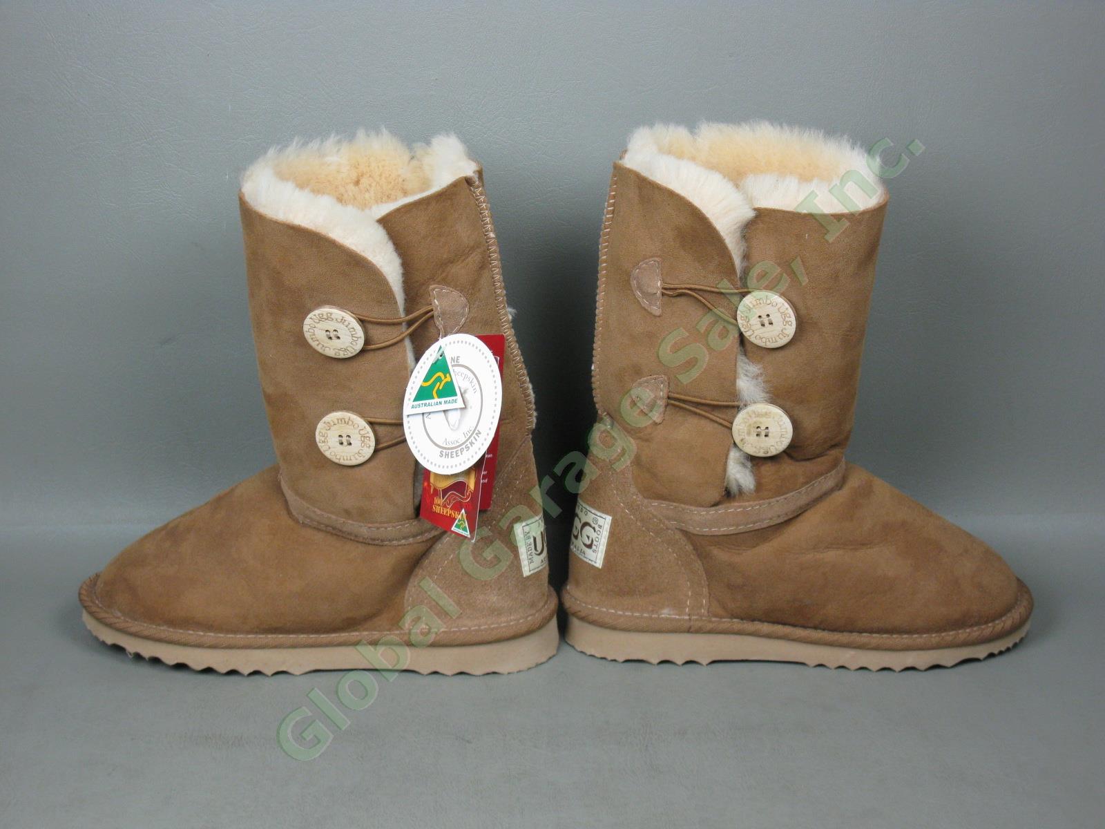 NWT Ladies Womens UGG Sheepskin Tall Button Boots w/Tags US 5-6 5.5 UK 3 EU 35.5 3