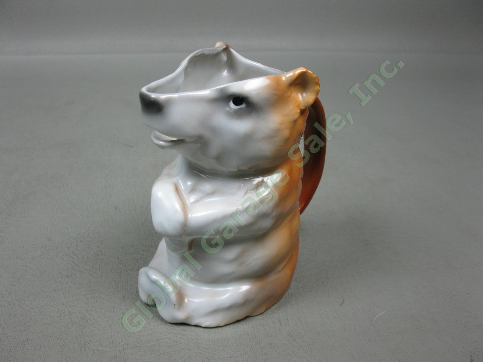 Vtg Antique Royal Bayreuth Bavaria Porcelain Figural Bear Creamer Pitcher 4.5"