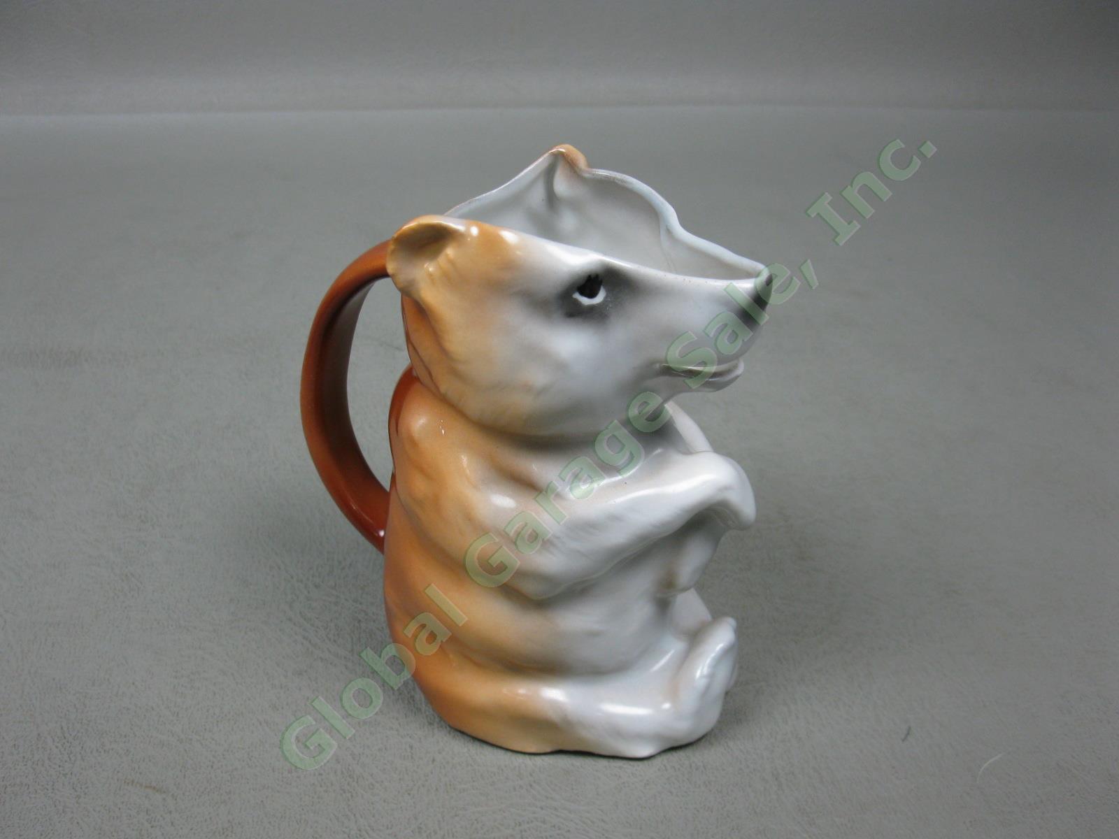 Vtg Antique Royal Bayreuth Bavaria Porcelain Figural Bear Creamer Pitcher 4.5" 1