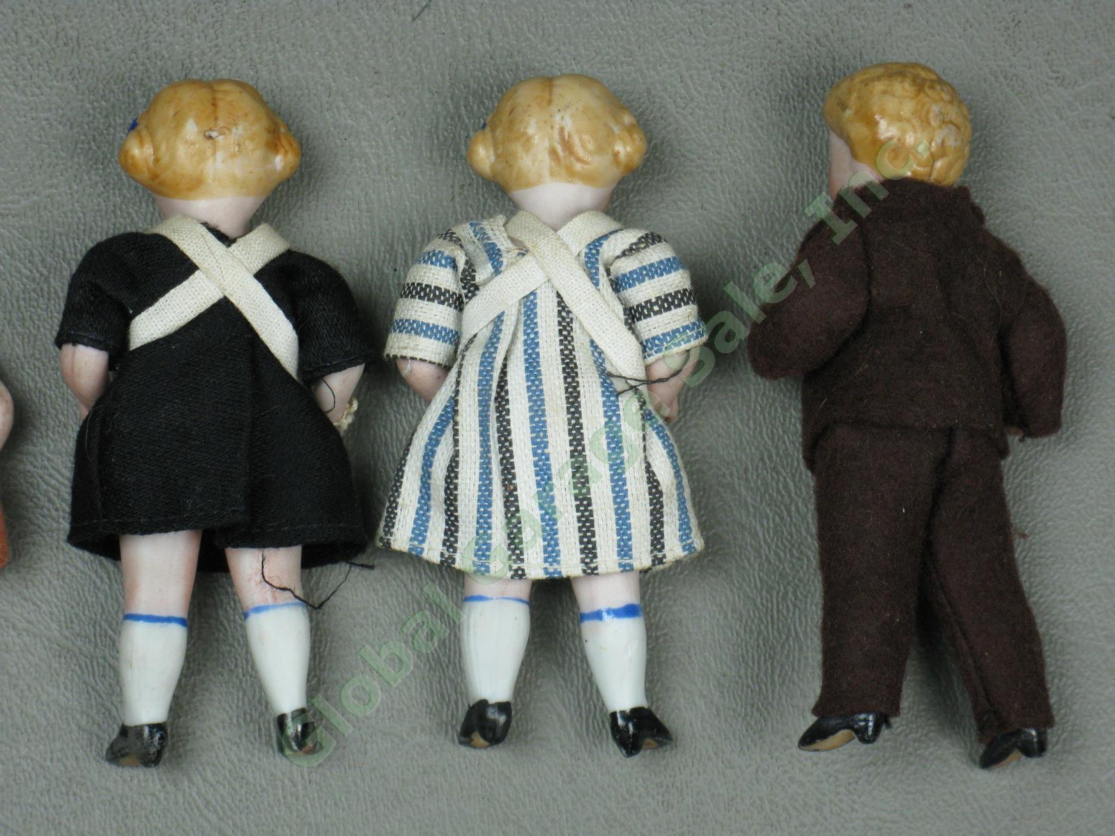 6 Vtg Antique 1920s 1930s Porcelain Bisque Jointed Doll Lot Germany Orig Clothes 4