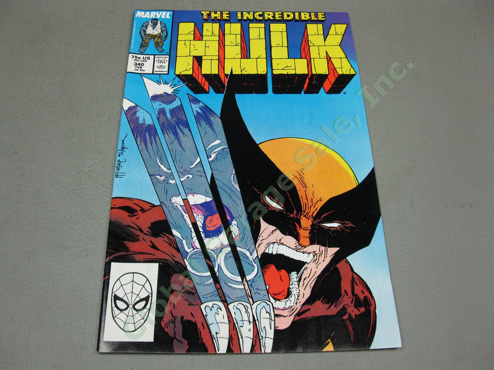 1988 Marvel The Incredible Hulk 340 Vs Wolverine Classic Todd McFarlane Cover NR