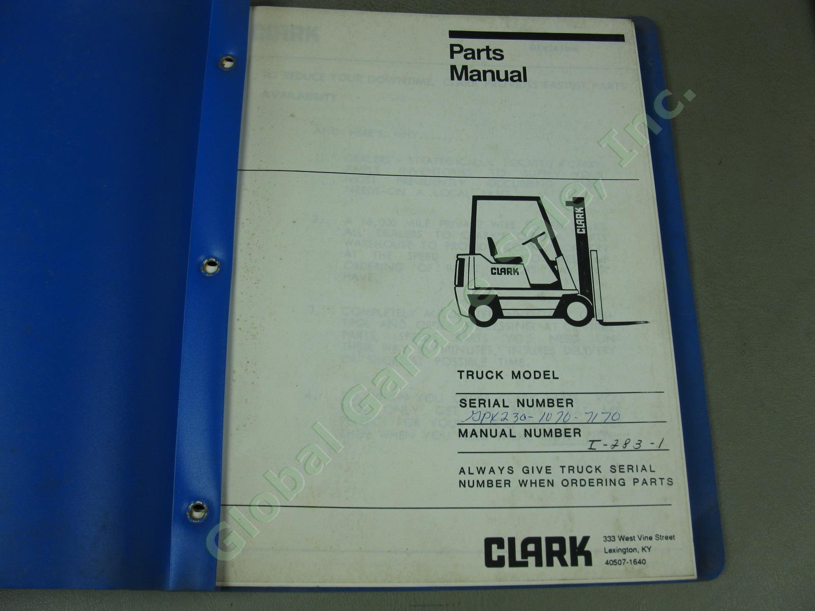 9 Vtg Clark Forklift Operators Parts Service Manual Lot C500 CF-20/25 1960s-90s 6