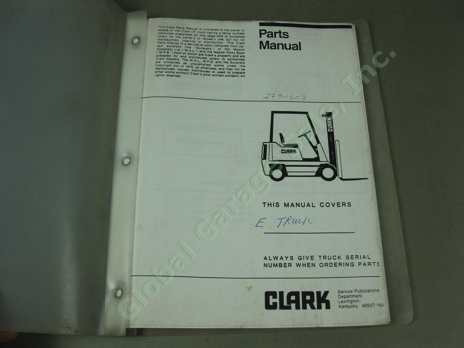 9 Vtg Clark Forklift Operators Parts Service Manual Lot C500 CF-20/25 1960s-90s 8
