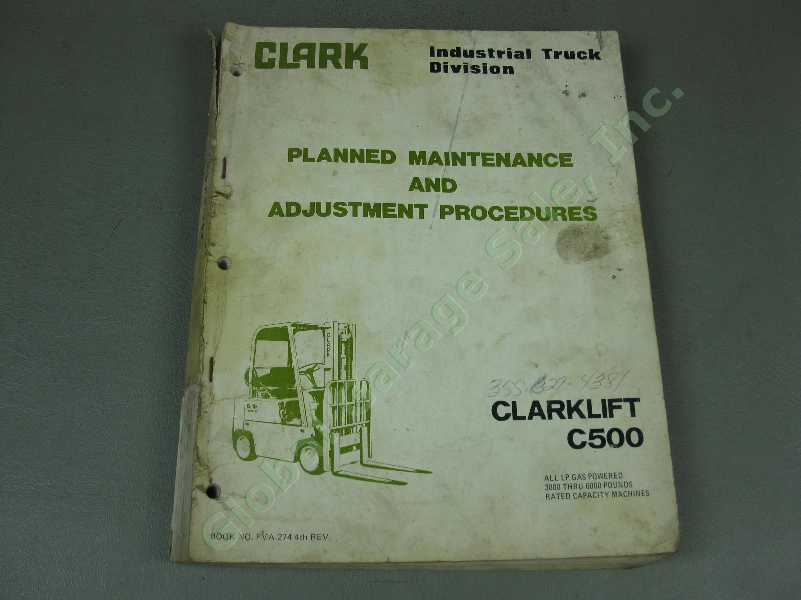9 Vtg Clark Forklift Operators Parts Service Manual Lot C500 CF-20/25 1960s-90s 9
