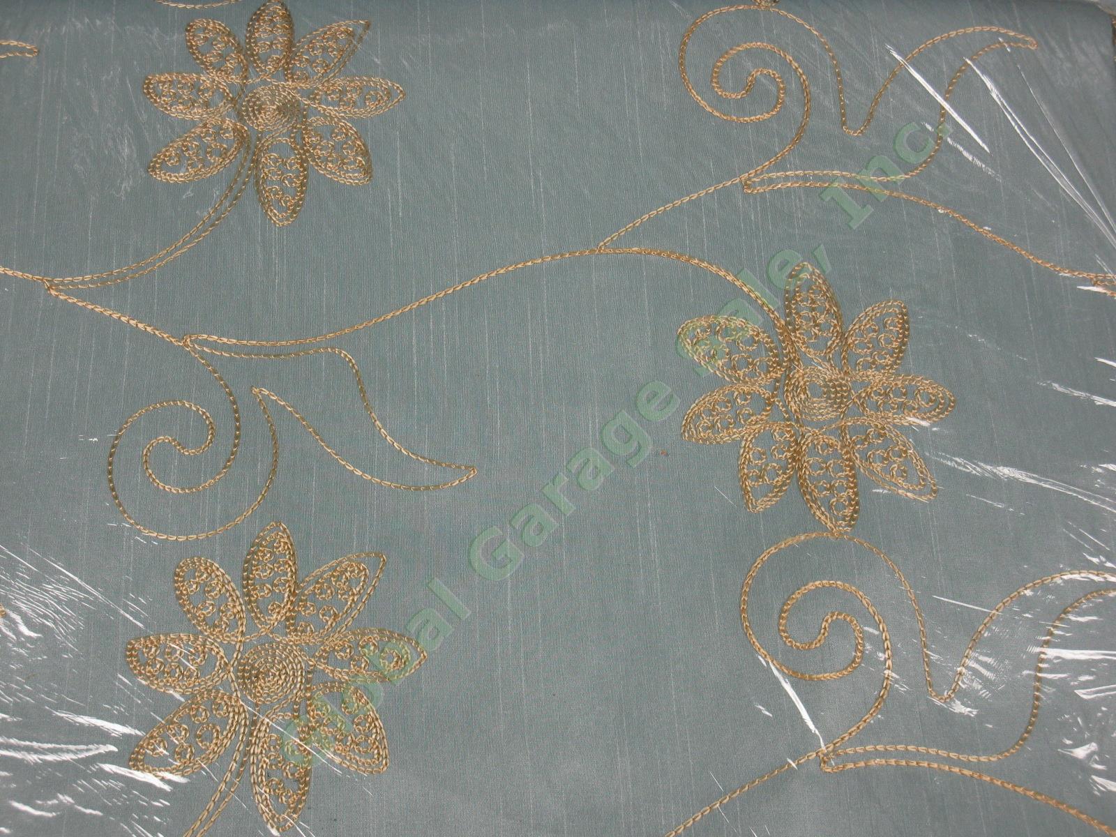14 Round 130" 120" 108" Blue Gold Floral Tablecloth Linens Lot Wedding Catering 2