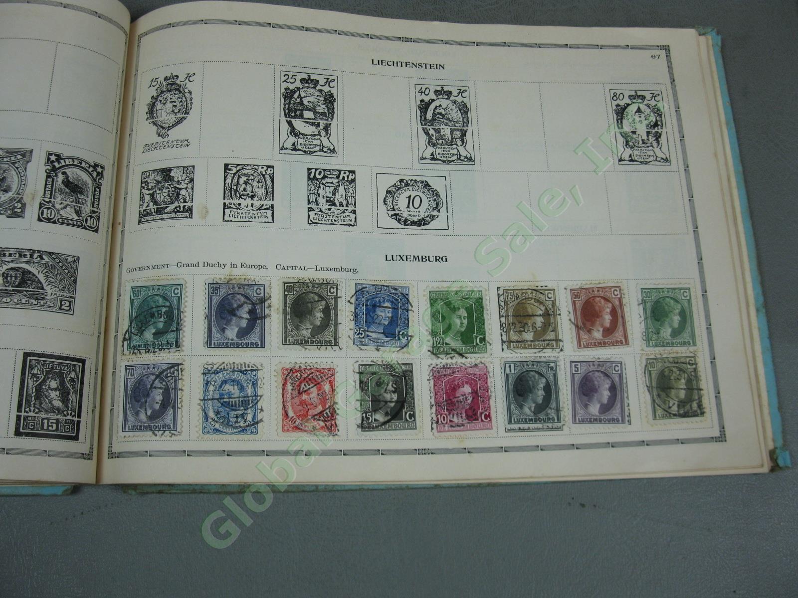 Vtg US + World Stamp Lot 1928 Scotts Imperial Album Sheets Blocks Postcards NR! 16