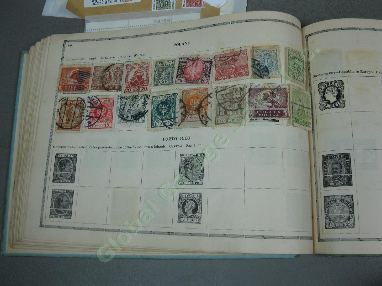 Vtg US + World Stamp Lot 1928 Scotts Imperial Album Sheets Blocks Postcards NR! 18