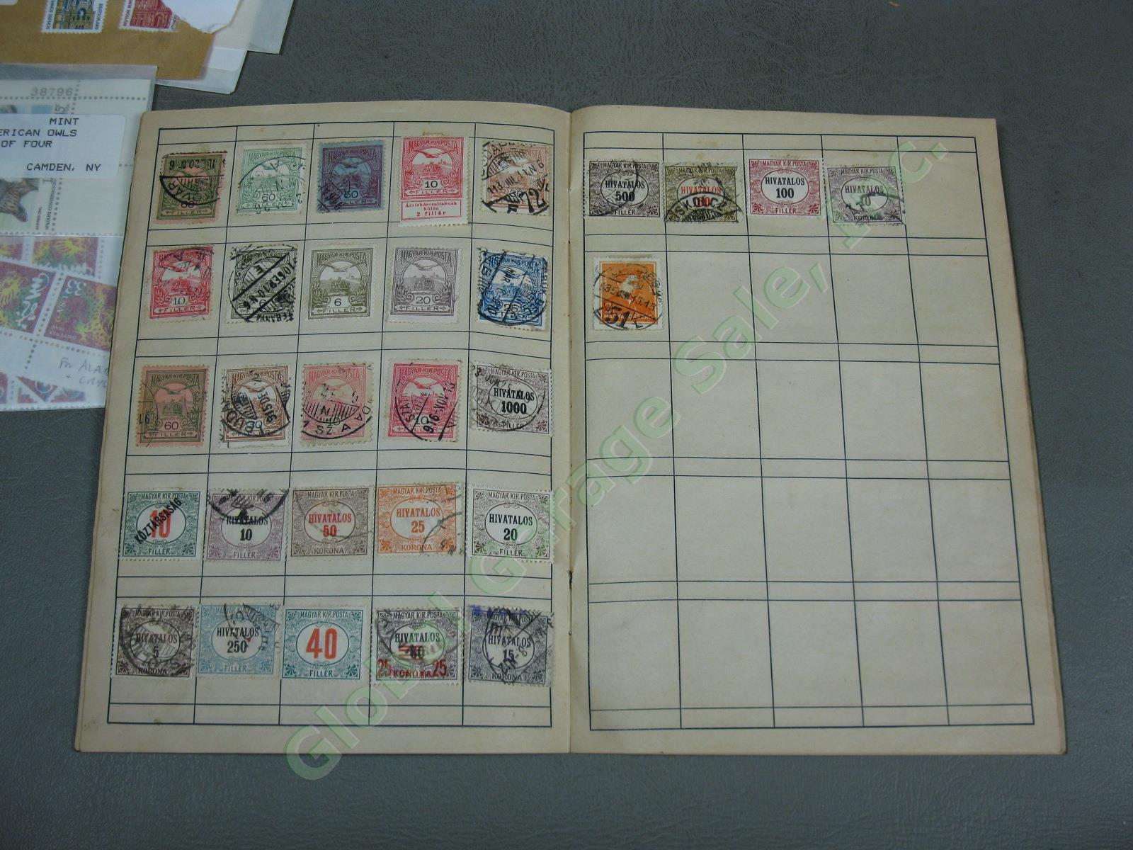Vtg US + World Stamp Lot 1928 Scotts Imperial Album Sheets Blocks Postcards NR! 20