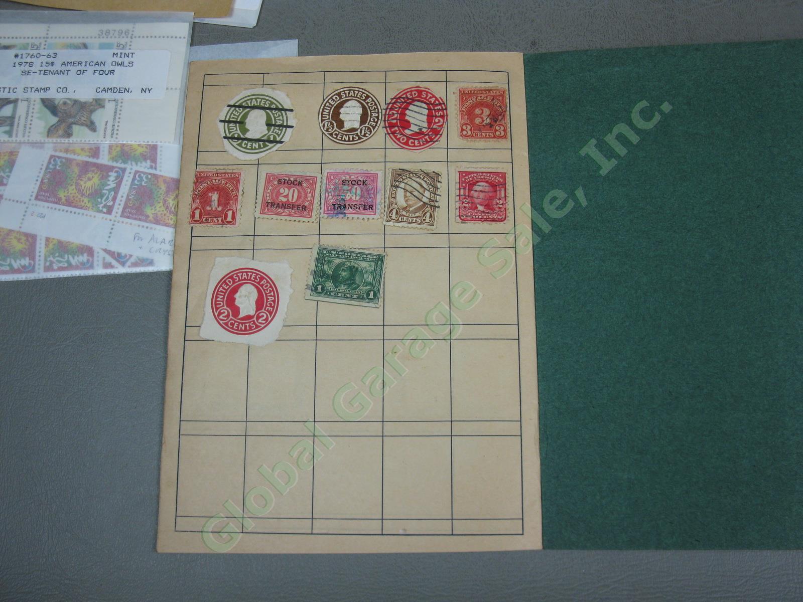 Vtg US + World Stamp Lot 1928 Scotts Imperial Album Sheets Blocks Postcards NR! 24
