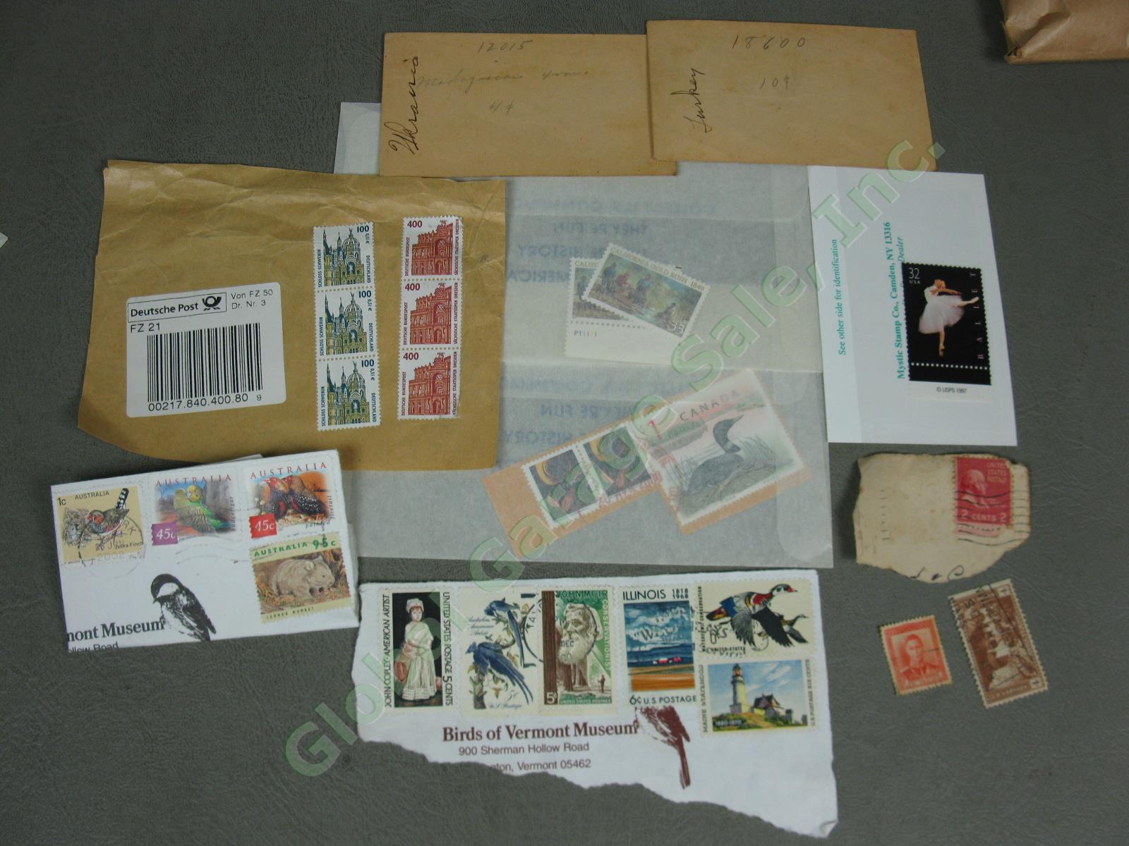 Vtg US + World Stamp Lot 1928 Scotts Imperial Album Sheets Blocks Postcards NR! 33