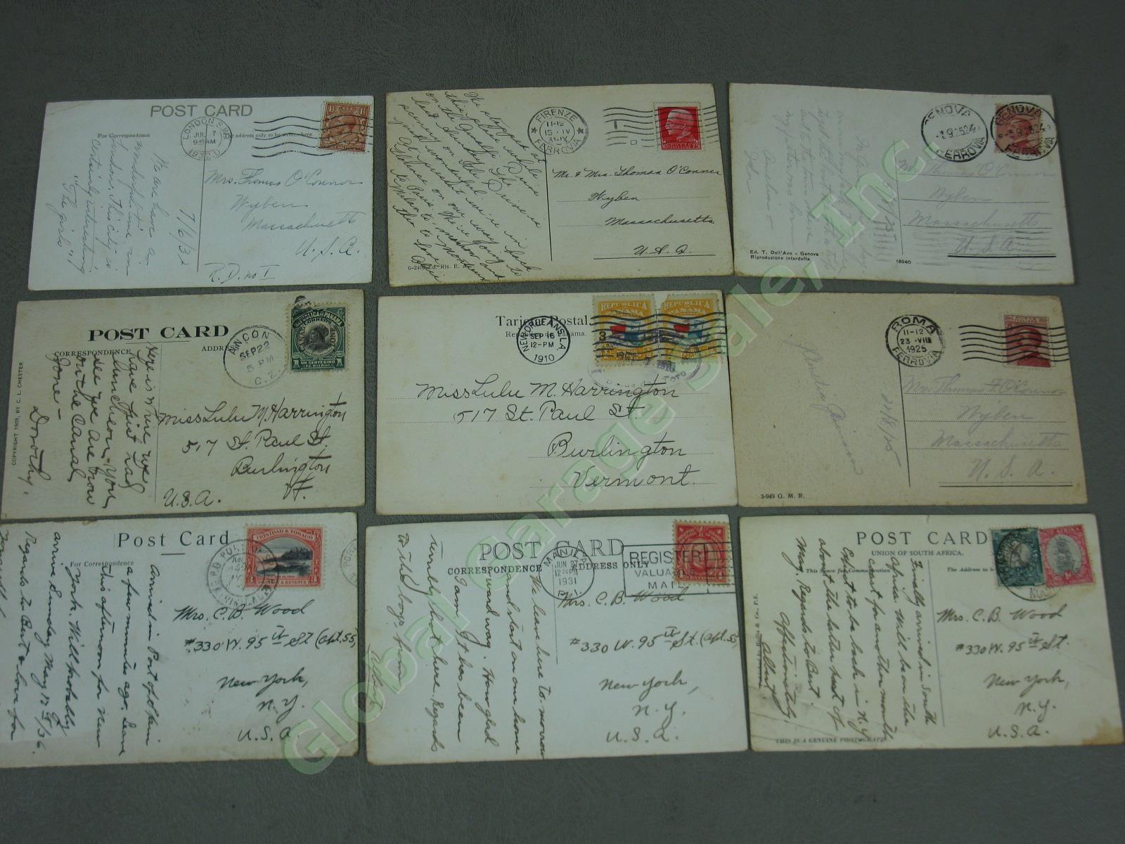 Vtg US + World Stamp Lot 1928 Scotts Imperial Album Sheets Blocks Postcards NR! 37