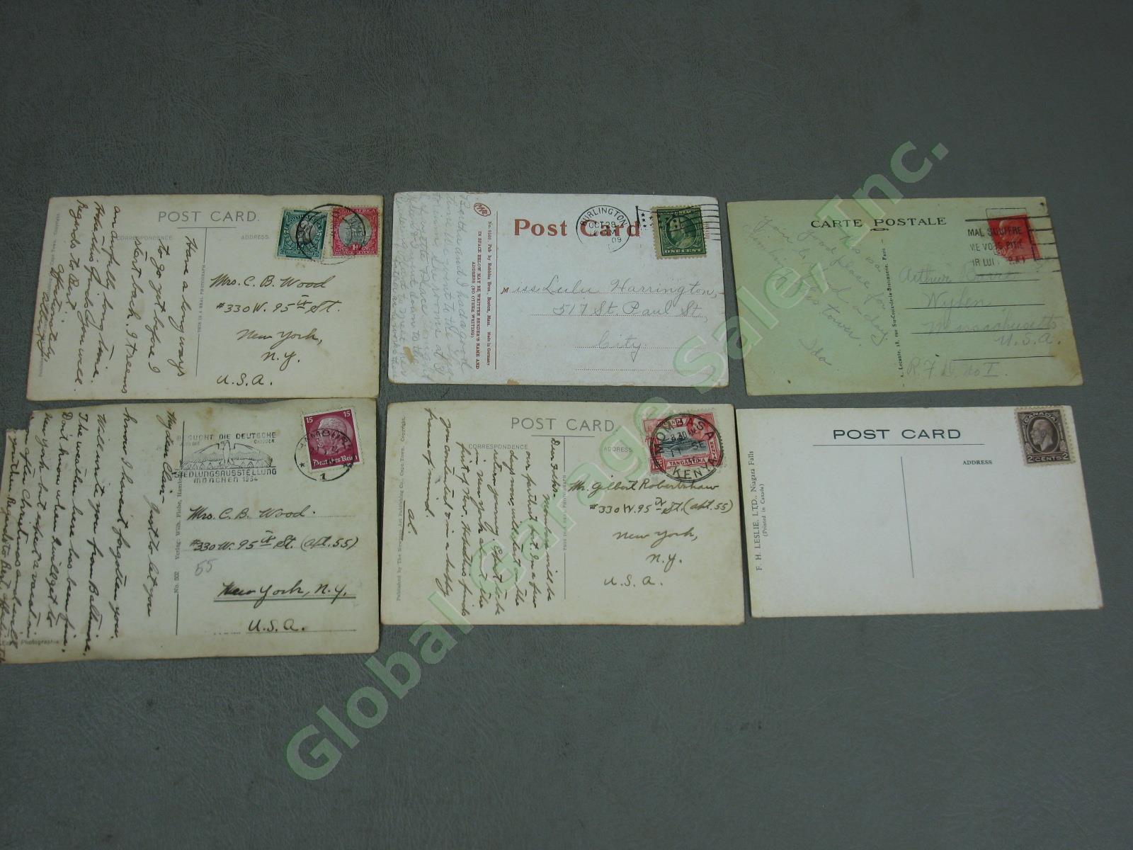 Vtg US + World Stamp Lot 1928 Scotts Imperial Album Sheets Blocks Postcards NR! 41
