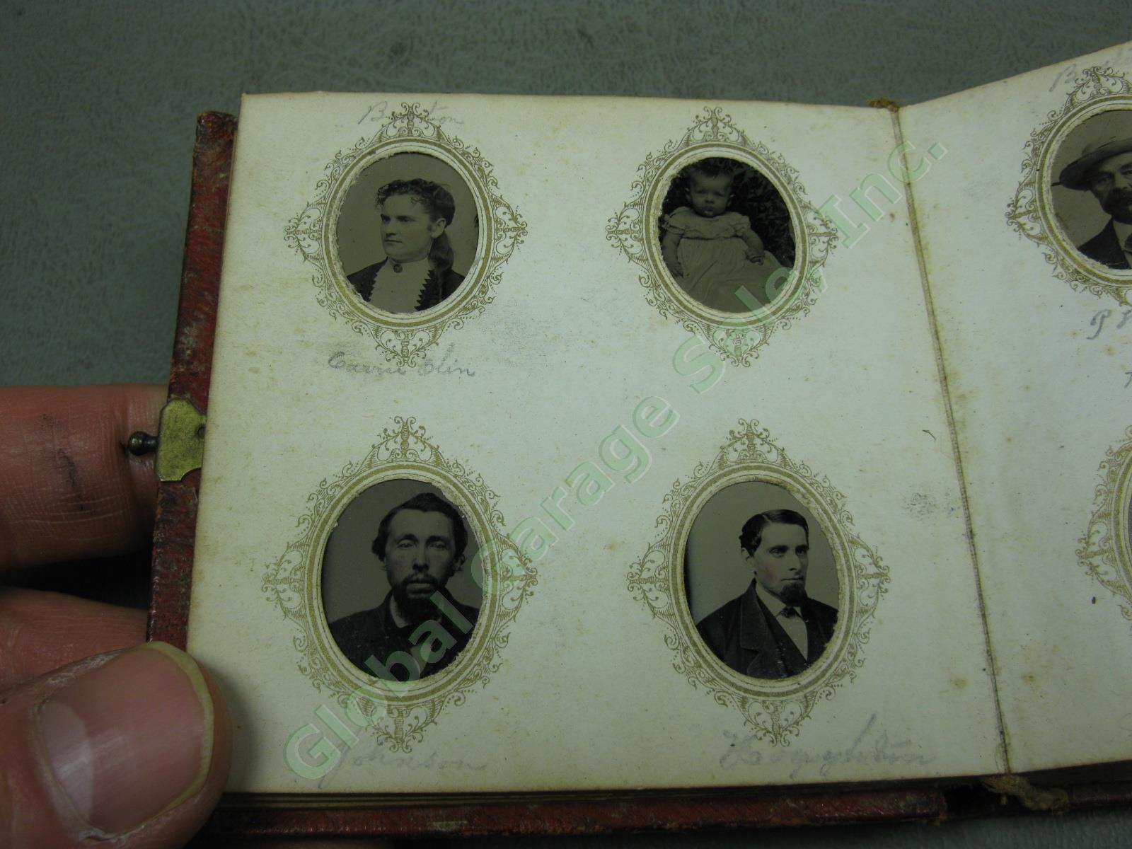 Vtg Antique 1870s Victorian Civil War Era Miniature Photo Album +38 Tintypes Gem 12