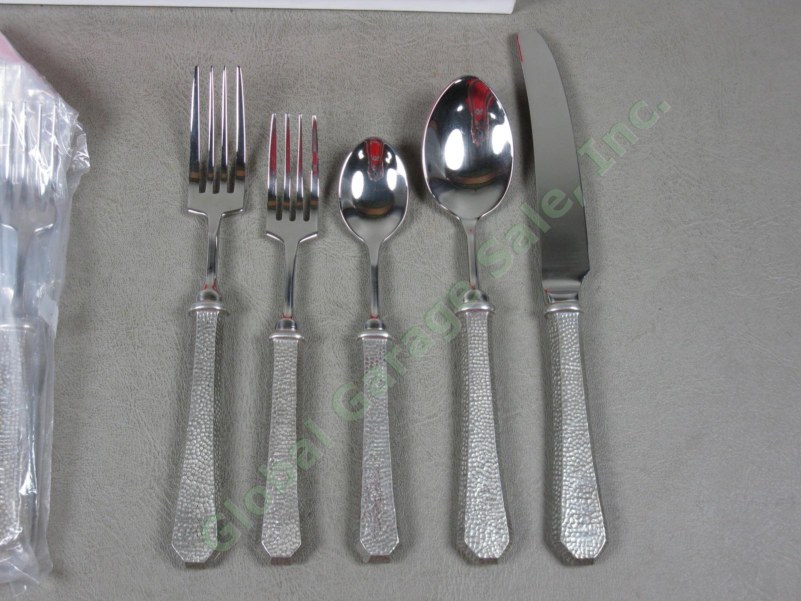 2 NEW 5-Piece Vagabond House Classic Hammered Pewter Flatware Place Settings NR! 1