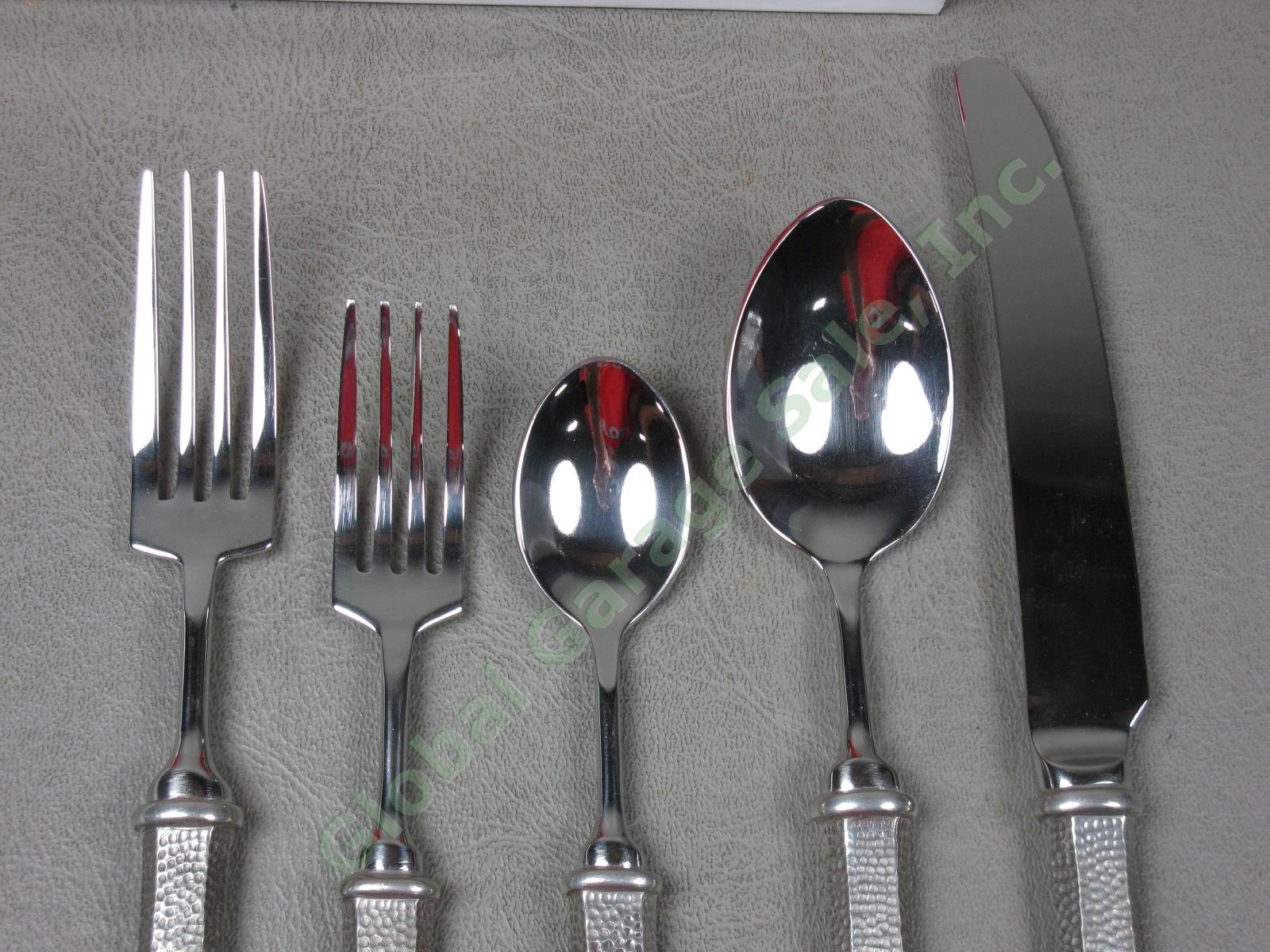 2 NEW 5-Piece Vagabond House Classic Hammered Pewter Flatware Place Settings NR! 2