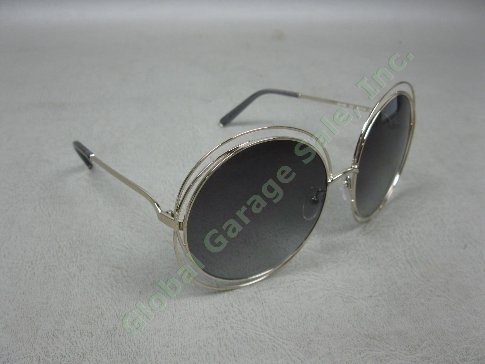 Chloe Carlina Gold Round Oversized Wire Frame Sunglasses CE114S 737 62 18 135 NR 2
