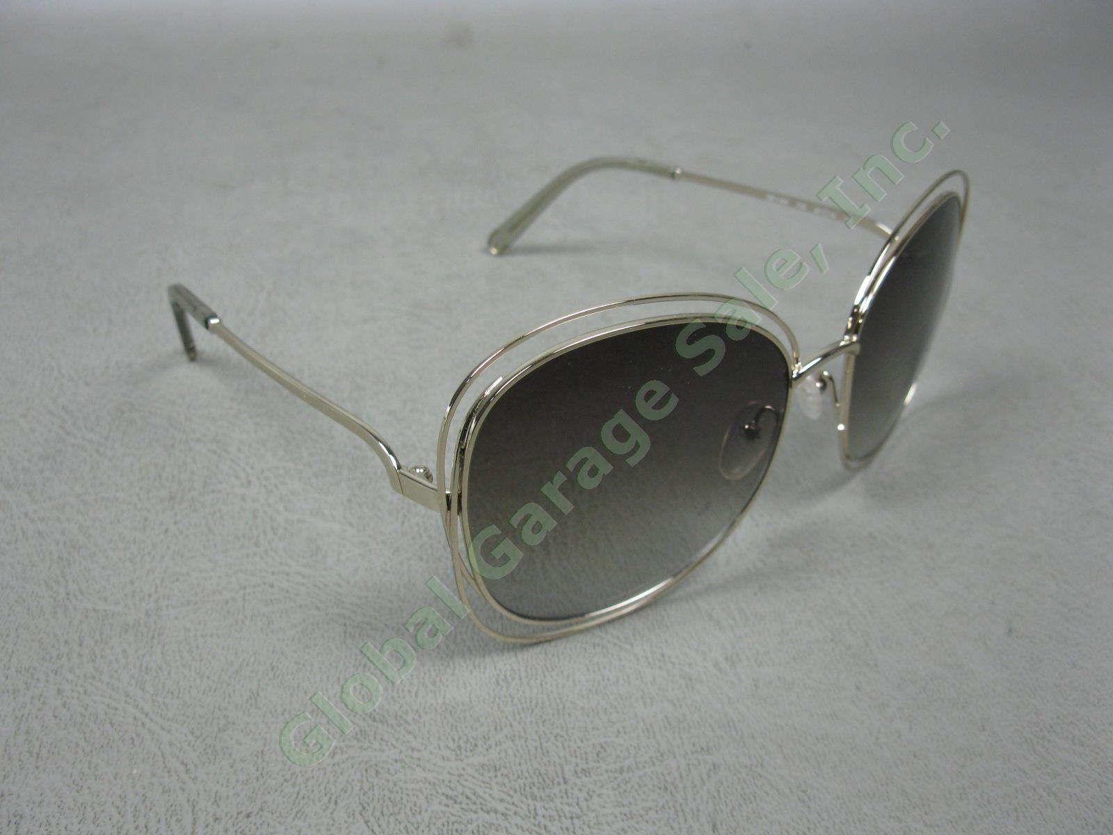 NEW Chloe Carline Gold Frame Sunglasses Green Shaded Lenses CE119S 733 60 18 135 2
