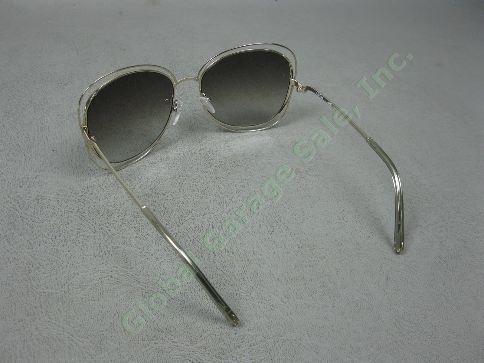 NEW Chloe Carline Gold Frame Sunglasses Green Shaded Lenses CE119S 733 60 18 135 3