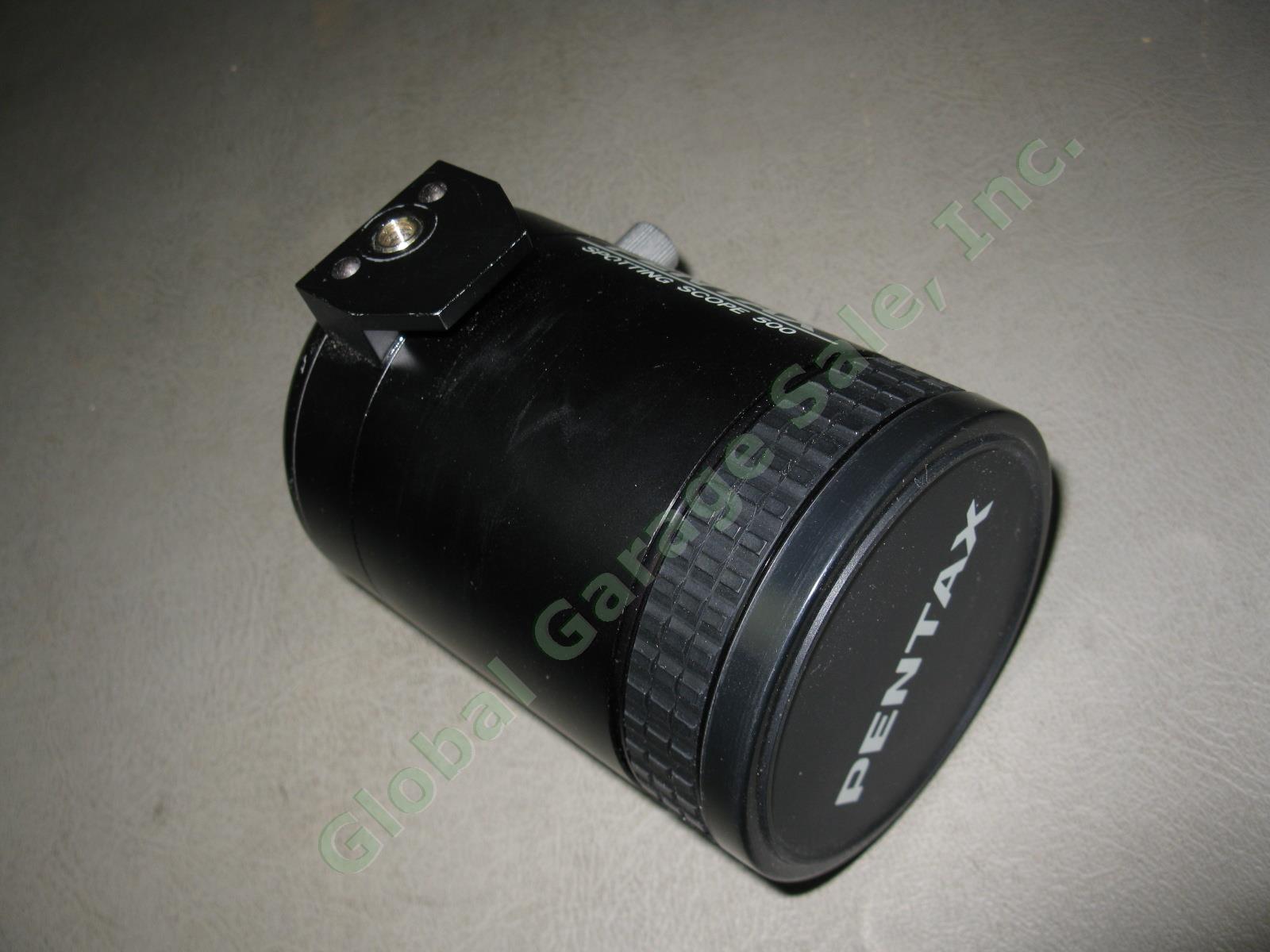 Pentax 500mm Angled Spotting Scope Telephoto Lens W/ Hood Cap Pouch Bag Bundle + 1