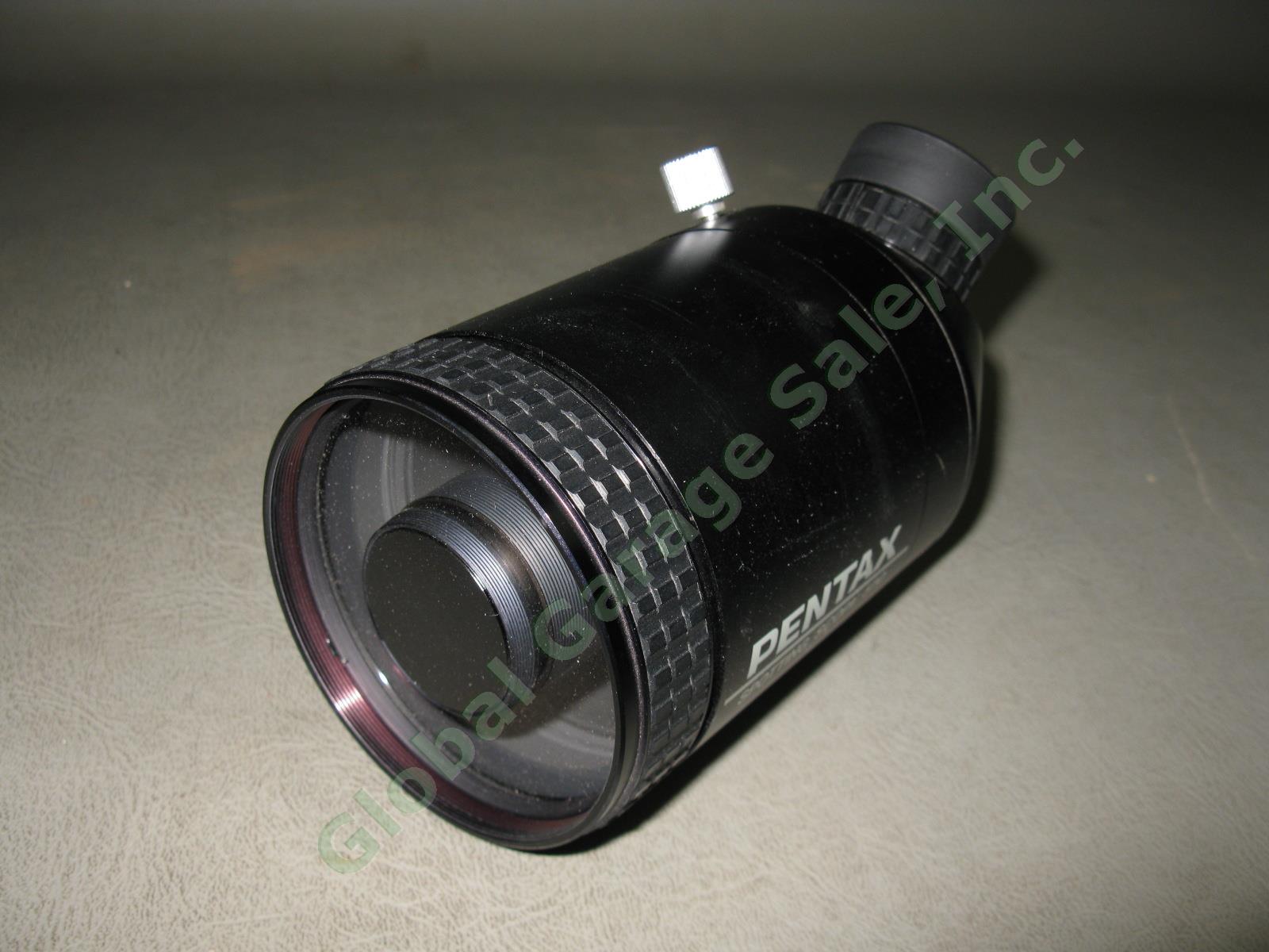 Pentax 500mm Angled Spotting Scope Telephoto Lens W/ Hood Cap Pouch Bag Bundle + 3