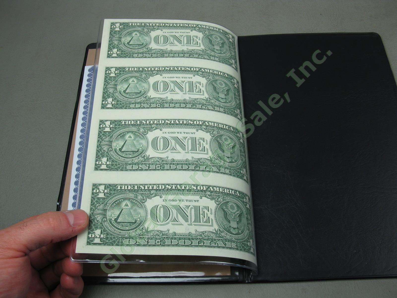 4 World Reserve Monetary Exchange Uncut Sheet Bill Note Albums Set $1 $5 $10 $20 2