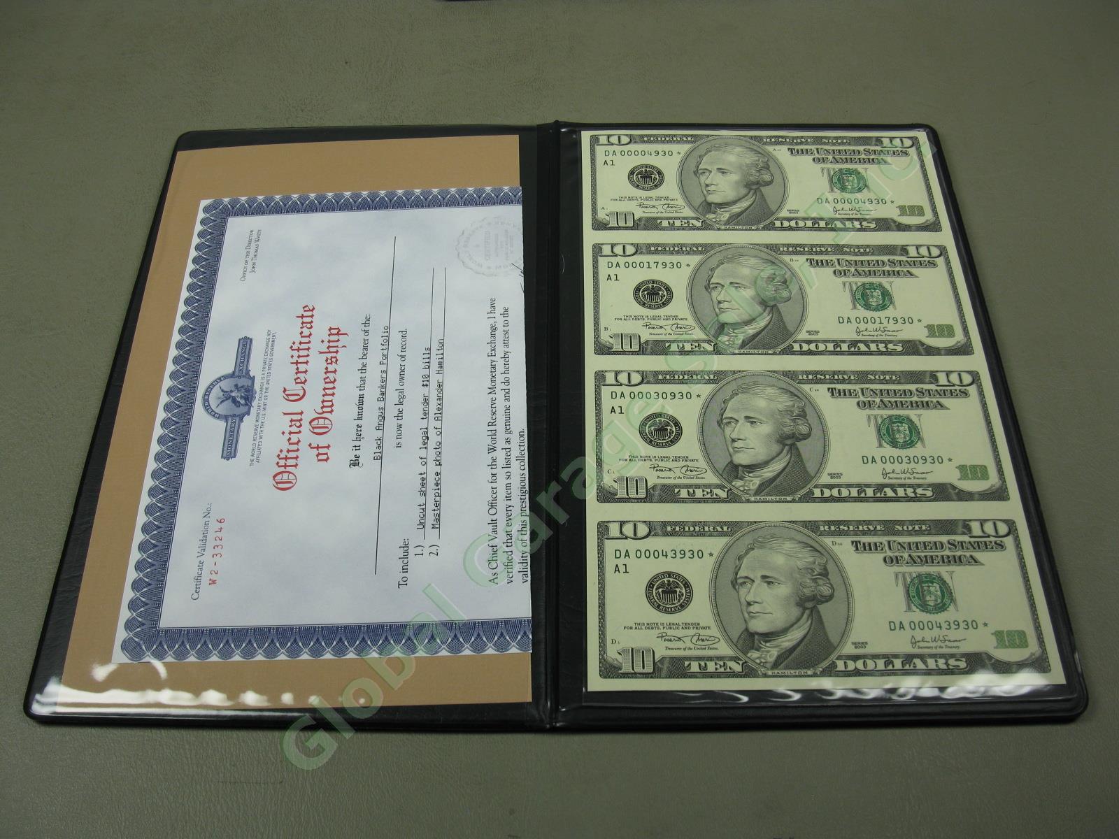 4 World Reserve Monetary Exchange Uncut Sheet Bill Note Albums Set $1 $5 $10 $20 5