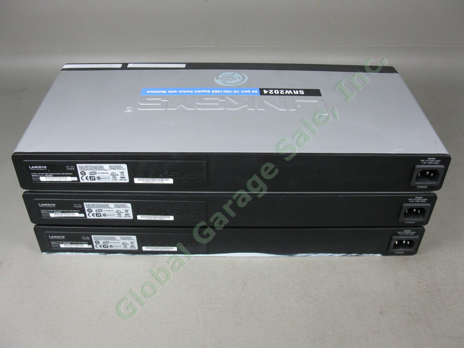 3 Cisco Linksys SRW2024 24-Port 10/100/1000 Gigabit Ethernet Switch Lot Webview 3
