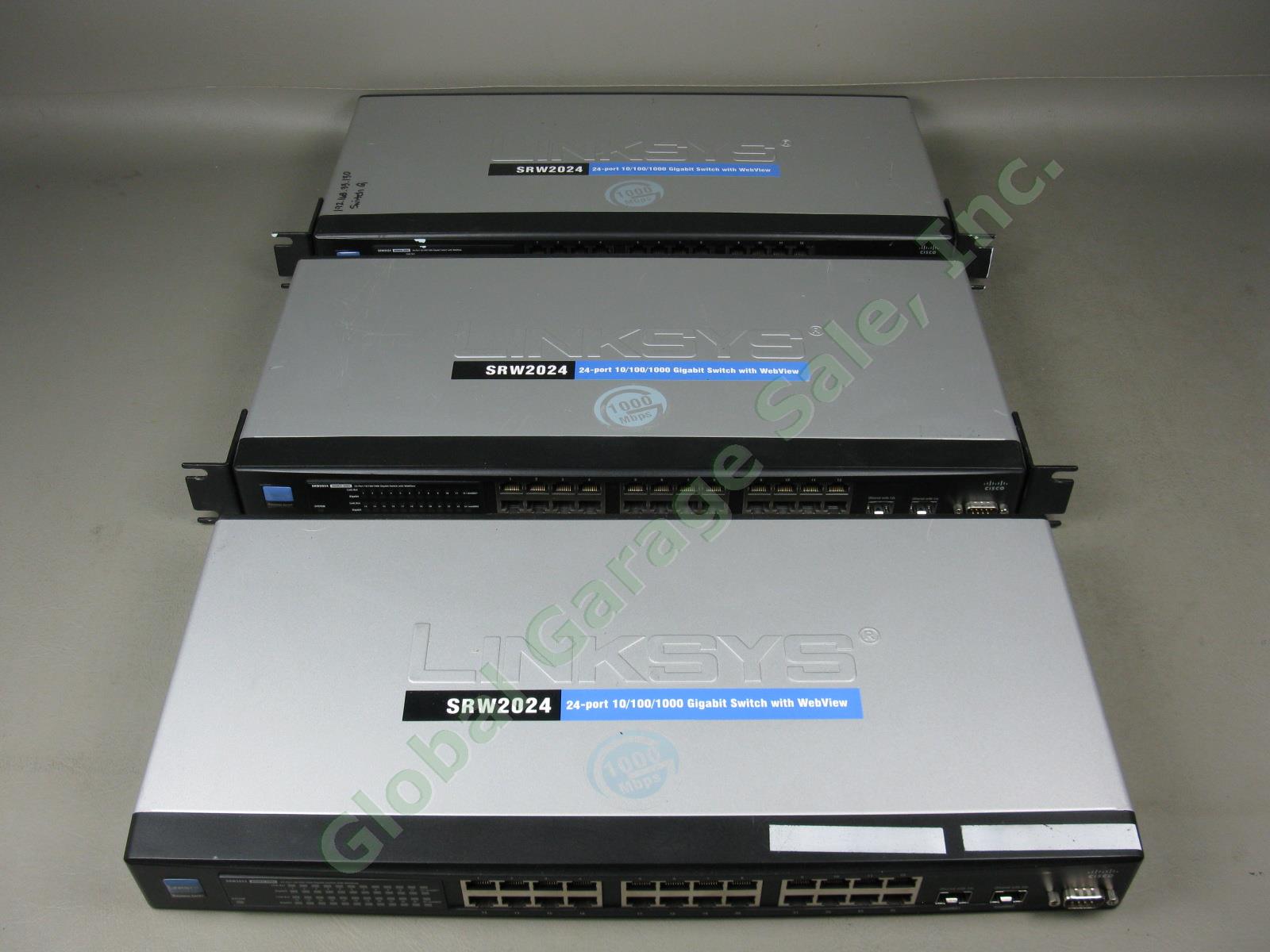 3 Cisco Linksys SRW2024 24-Port 10/100/1000 Gigabit Ethernet Switch Lot Webview 5