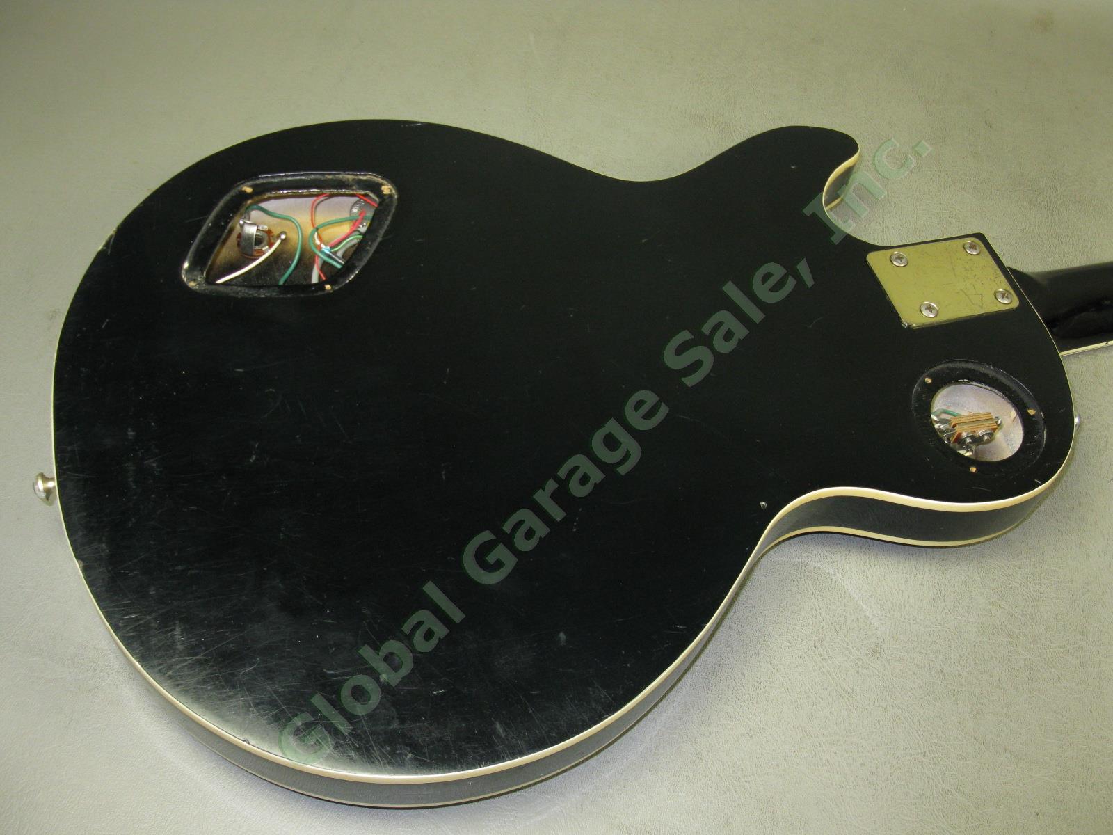 Vtg 70s Black Kimberly LP Style Electric Guitar Seymour Duncan Pickup MIJ Teisco 5
