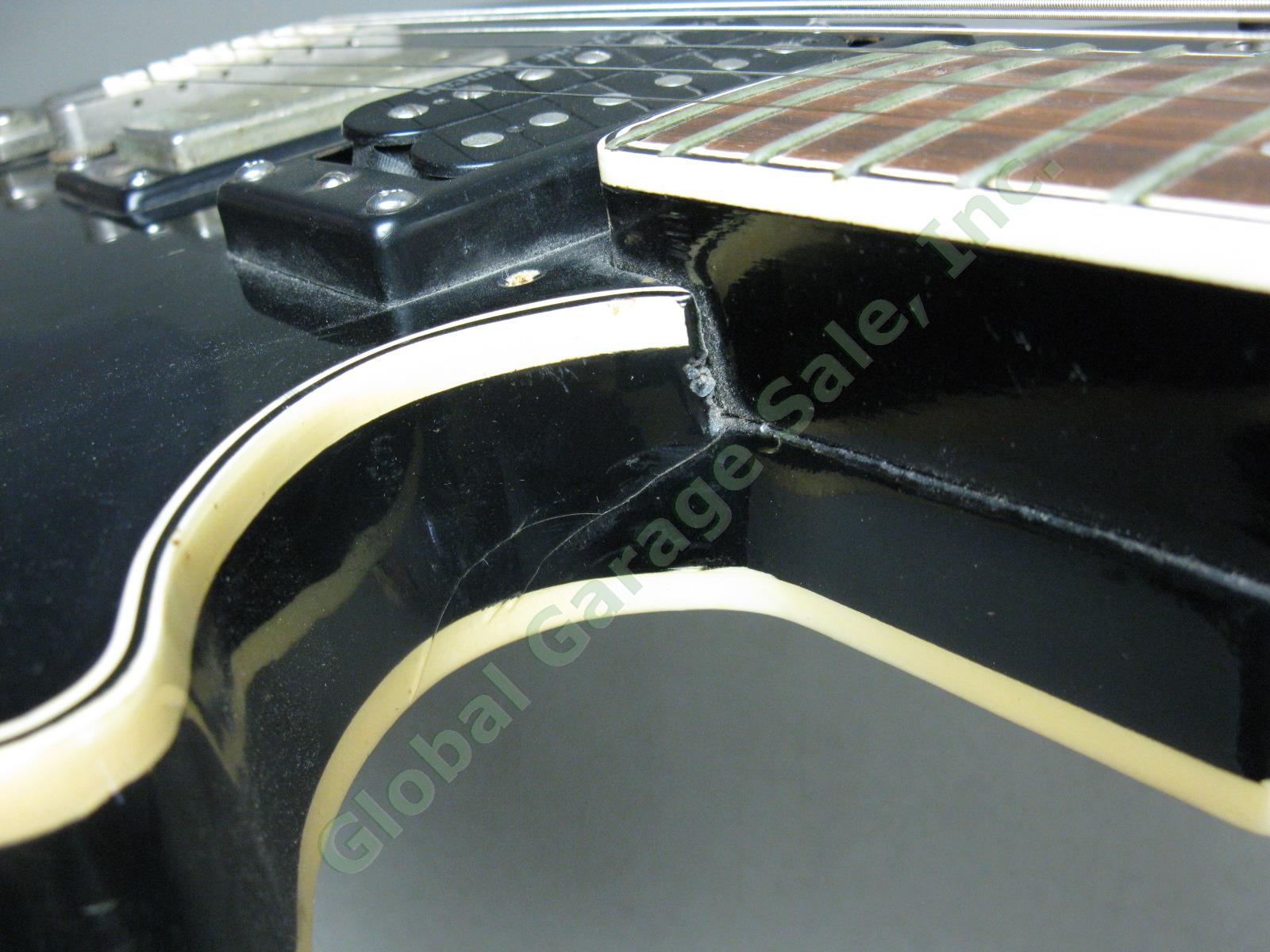 Vtg 70s Black Kimberly LP Style Electric Guitar Seymour Duncan Pickup MIJ Teisco 9