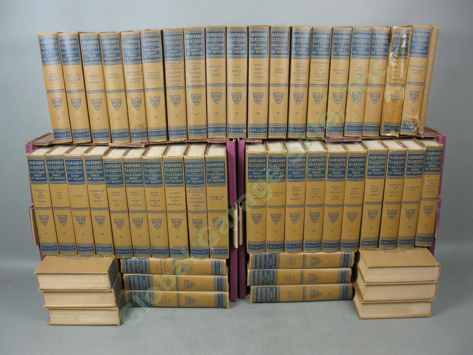 51 Volume 1937-1938 Harvard Classics Five Foot Shelf Of Books +Reading Guide Lot