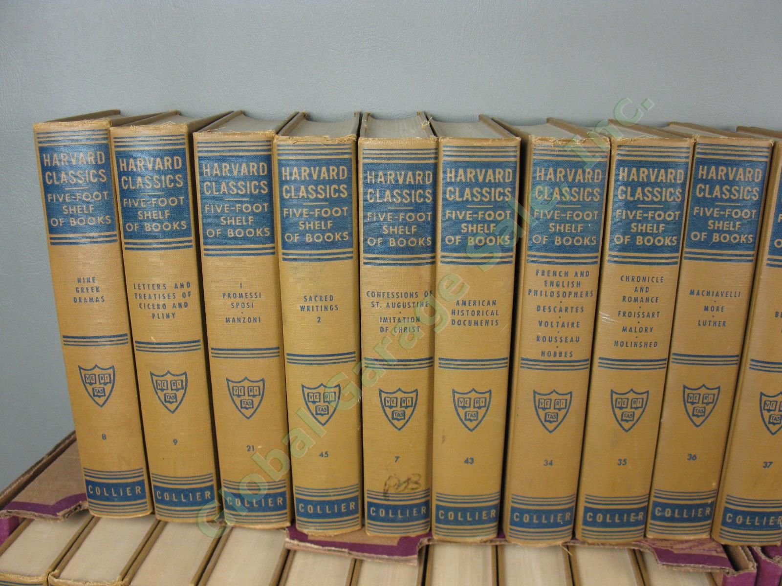 51 Volume 1937-1938 Harvard Classics Five Foot Shelf Of Books +Reading Guide Lot 1