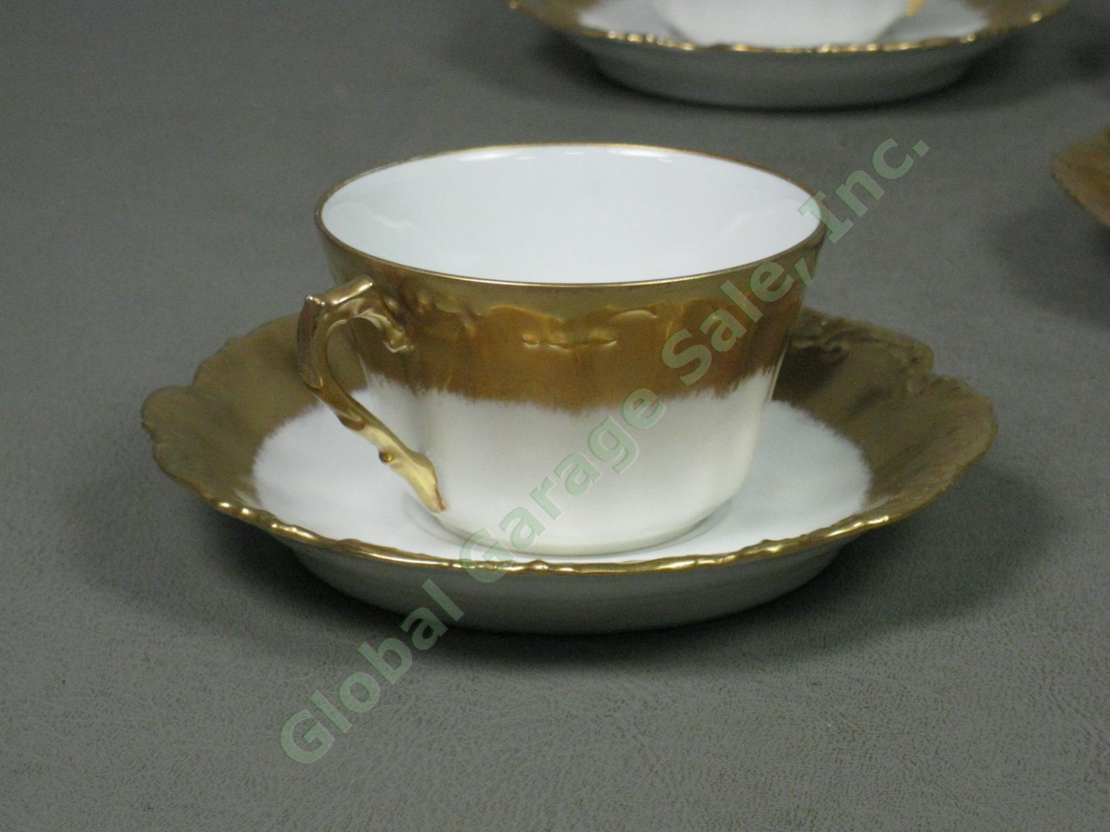 Vtg Antique Limoges LDBC Flambeau LS&S Gold Cups Saucers Serving Bowls Dish Lot 2