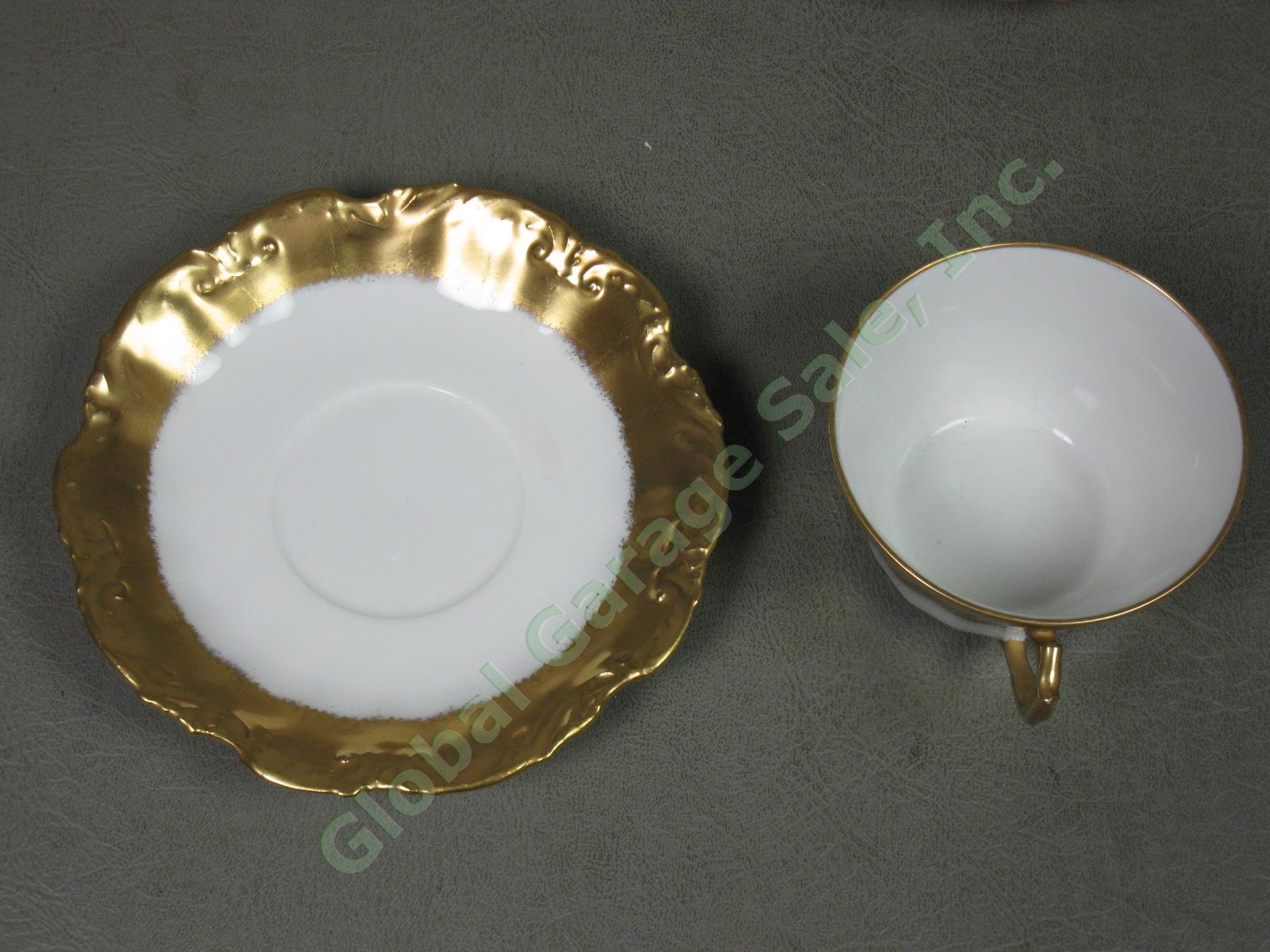 Vtg Antique Limoges LDBC Flambeau LS&S Gold Cups Saucers Serving Bowls Dish Lot 3