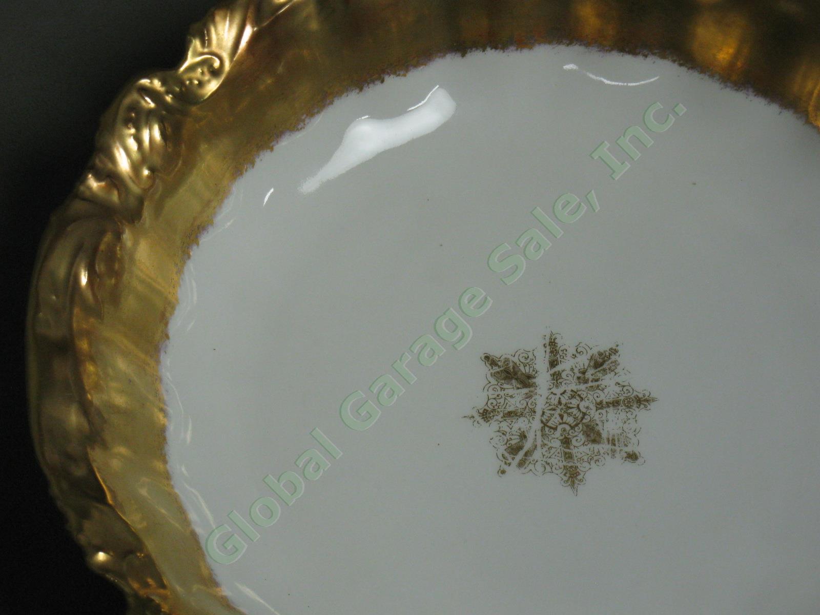 Vtg Antique Limoges LDBC Flambeau LS&S Gold Cups Saucers Serving Bowls Dish Lot 9