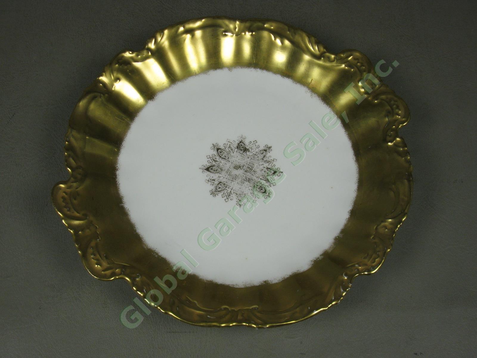 Vtg Antique Limoges LDBC Flambeau LS&S Gold Luncheon Dessert Plate Platter Lot 1