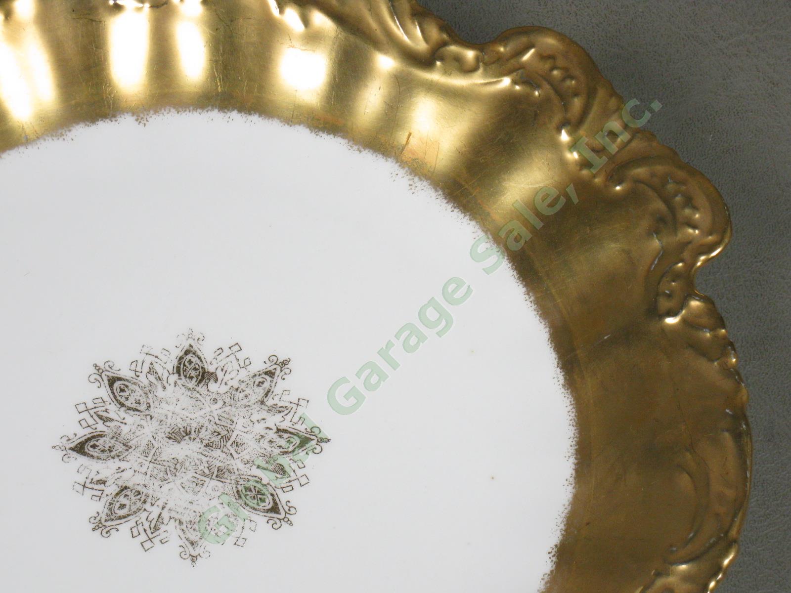 Vtg Antique Limoges LDBC Flambeau LS&S Gold Luncheon Dessert Plate Platter Lot 2