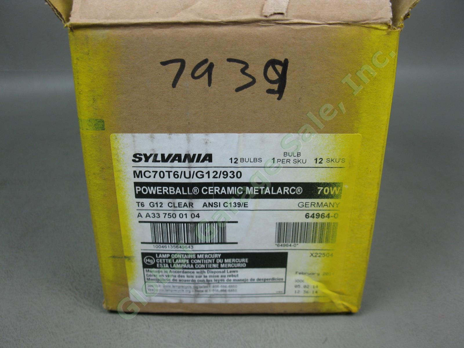 96 NEW NIB Sylvania MC70T6/U/G12/830 70W Powerball Clear Ceramic Metalarc Lamps 1