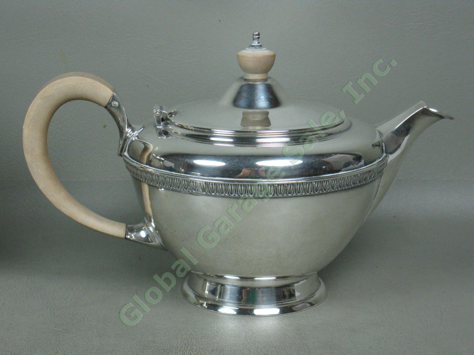 Vtg Antique Wakely Wheeler Sterling Silver Coffee Tea Service Set Creamer Sugar 1