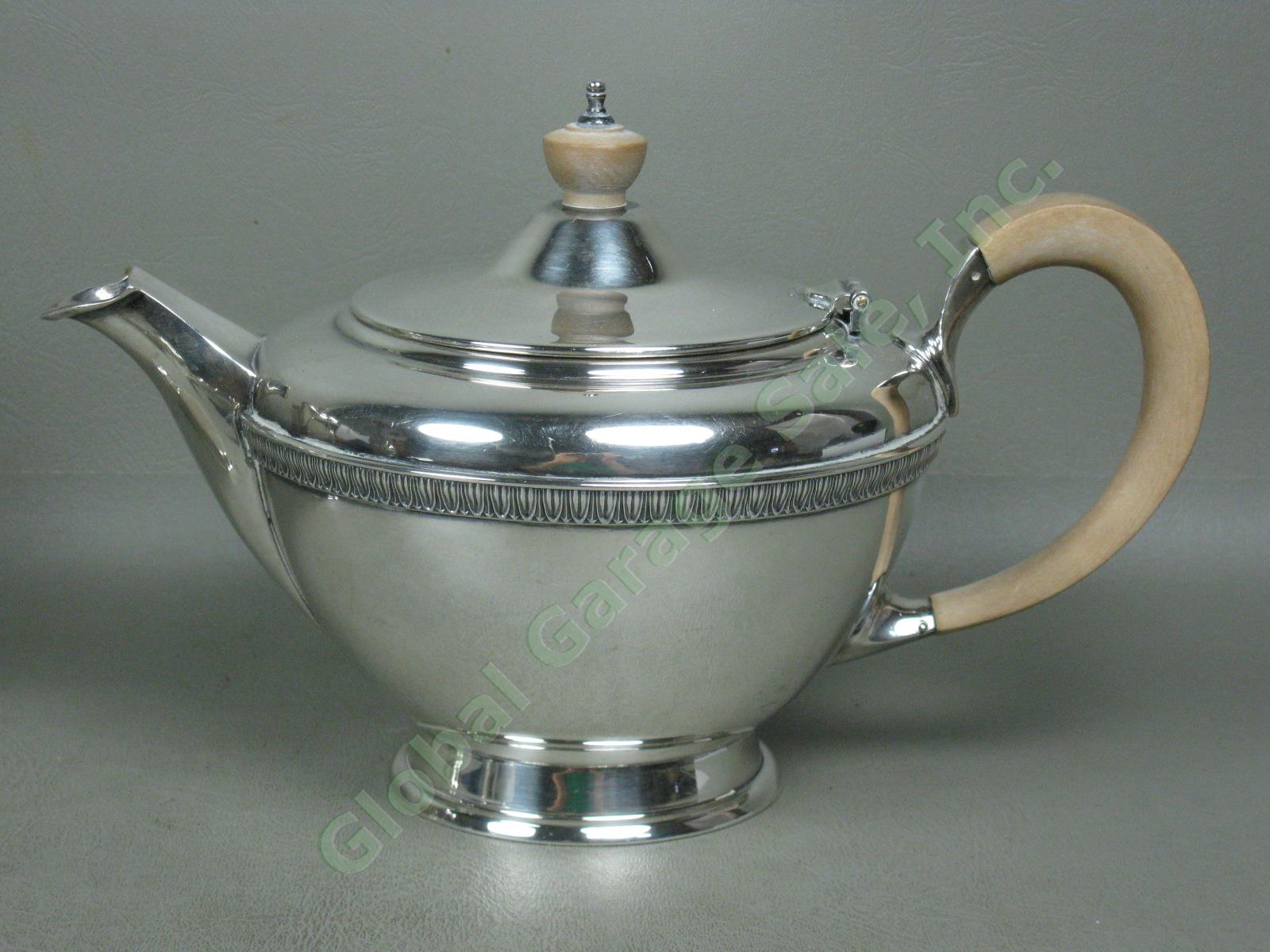 Vtg Antique Wakely Wheeler Sterling Silver Coffee Tea Service Set Creamer Sugar 3