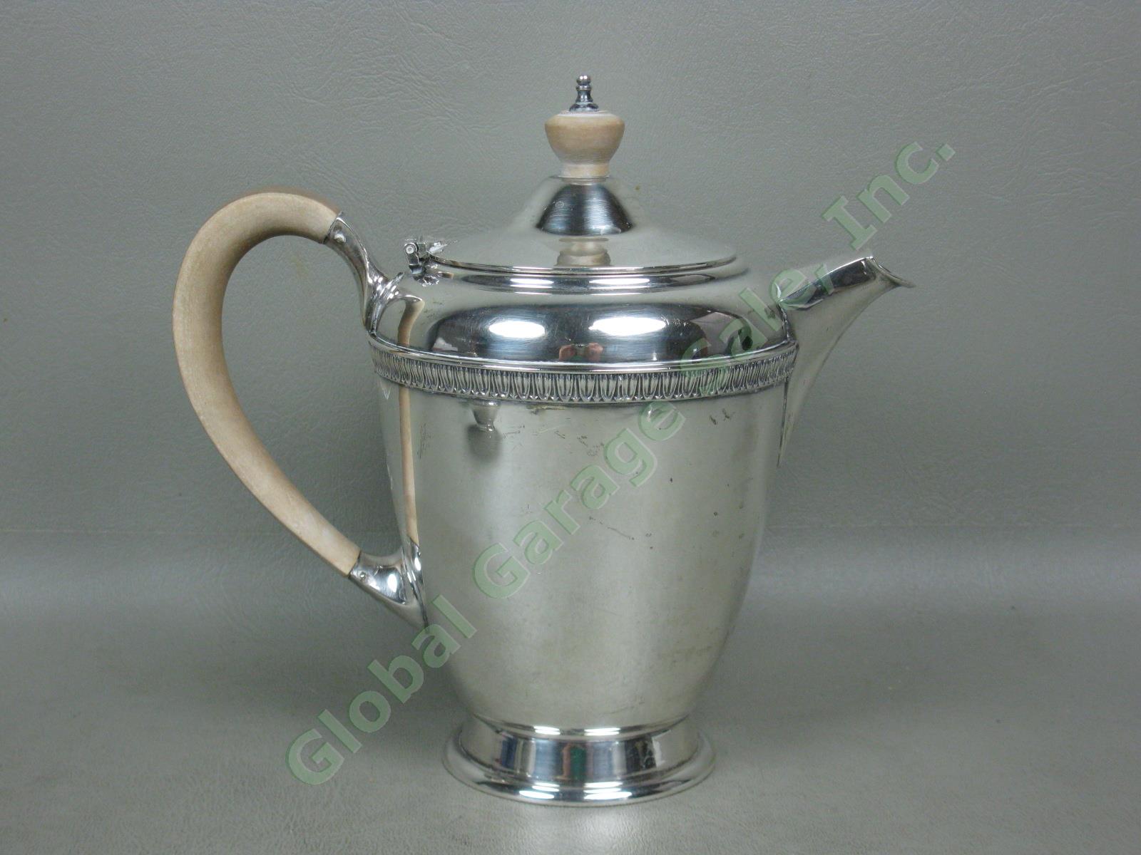 Vtg Antique Wakely Wheeler Sterling Silver Coffee Tea Service Set Creamer Sugar 9