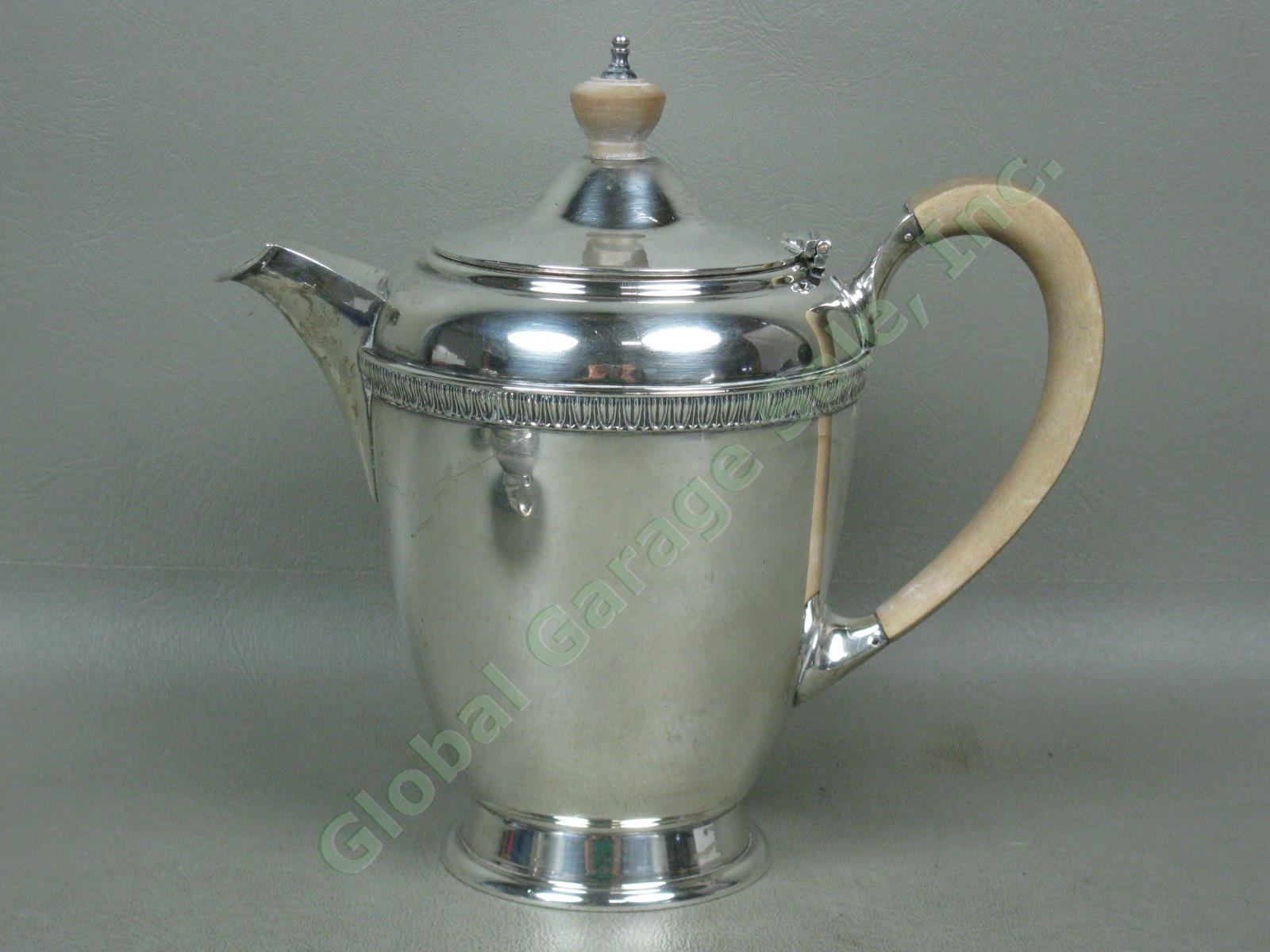 Vtg Antique Wakely Wheeler Sterling Silver Coffee Tea Service Set Creamer Sugar 11