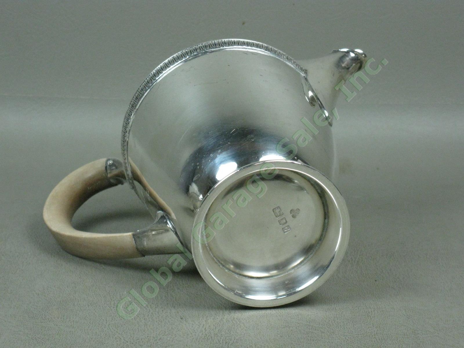 Vtg Antique Wakely Wheeler Sterling Silver Coffee Tea Service Set Creamer Sugar 15