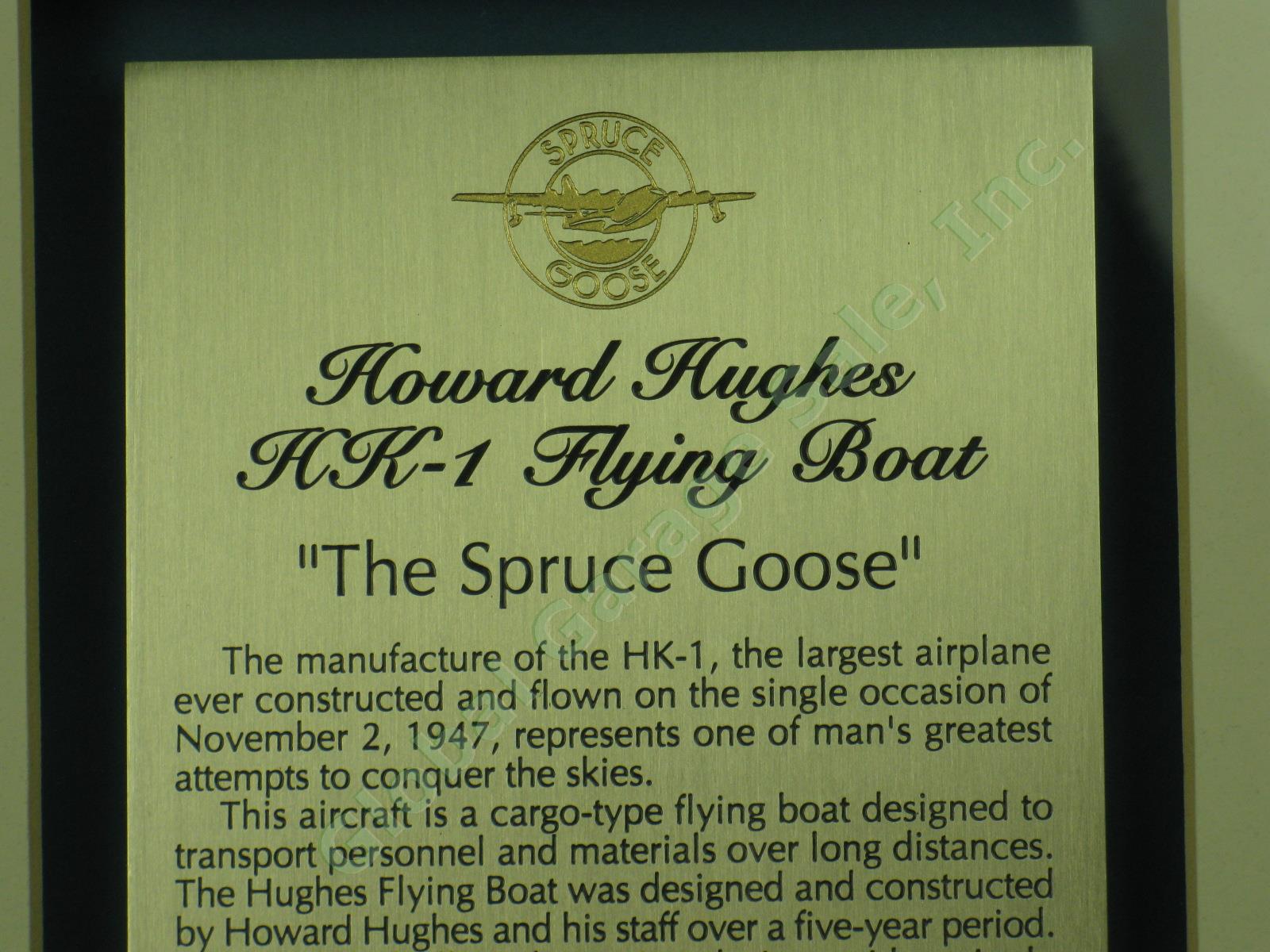 RARE Genuine Howard Hughes Spruce Goose HK-1 Artifacts Shadowbox Plaque 59/160 1