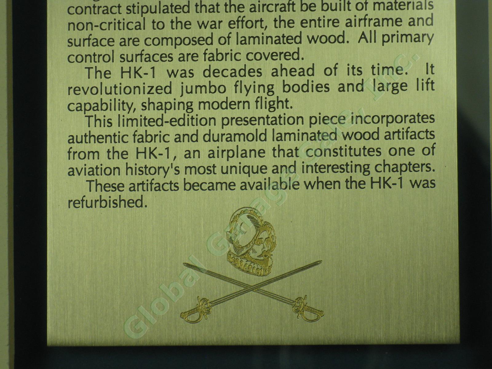 RARE Genuine Howard Hughes Spruce Goose HK-1 Artifacts Shadowbox Plaque 59/160 2