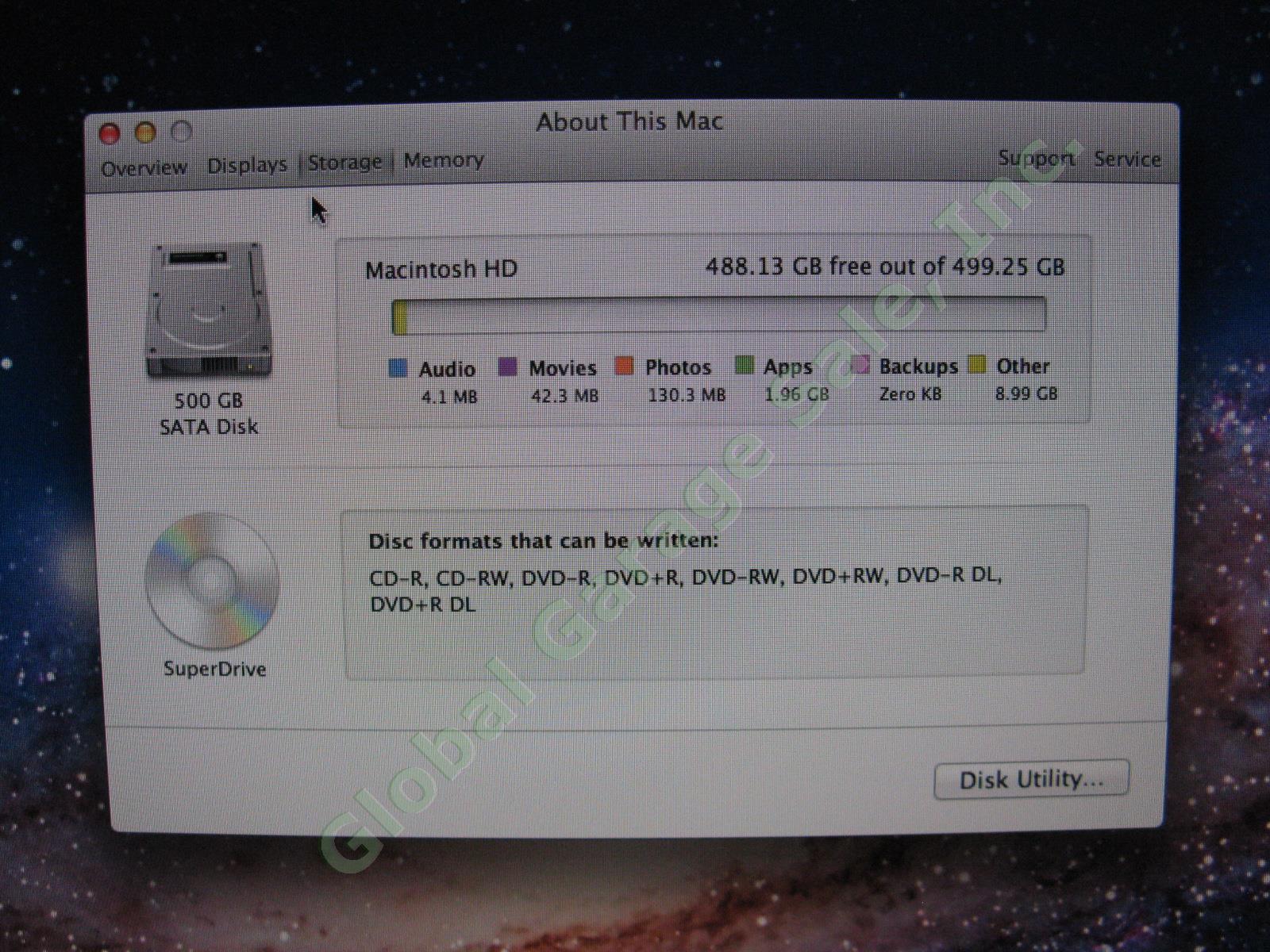Apple iMac A1311 21.5" Desktop 2.50GHz Intel Core i5 4GB 500GB OSX Lion 10.7.5 + 4