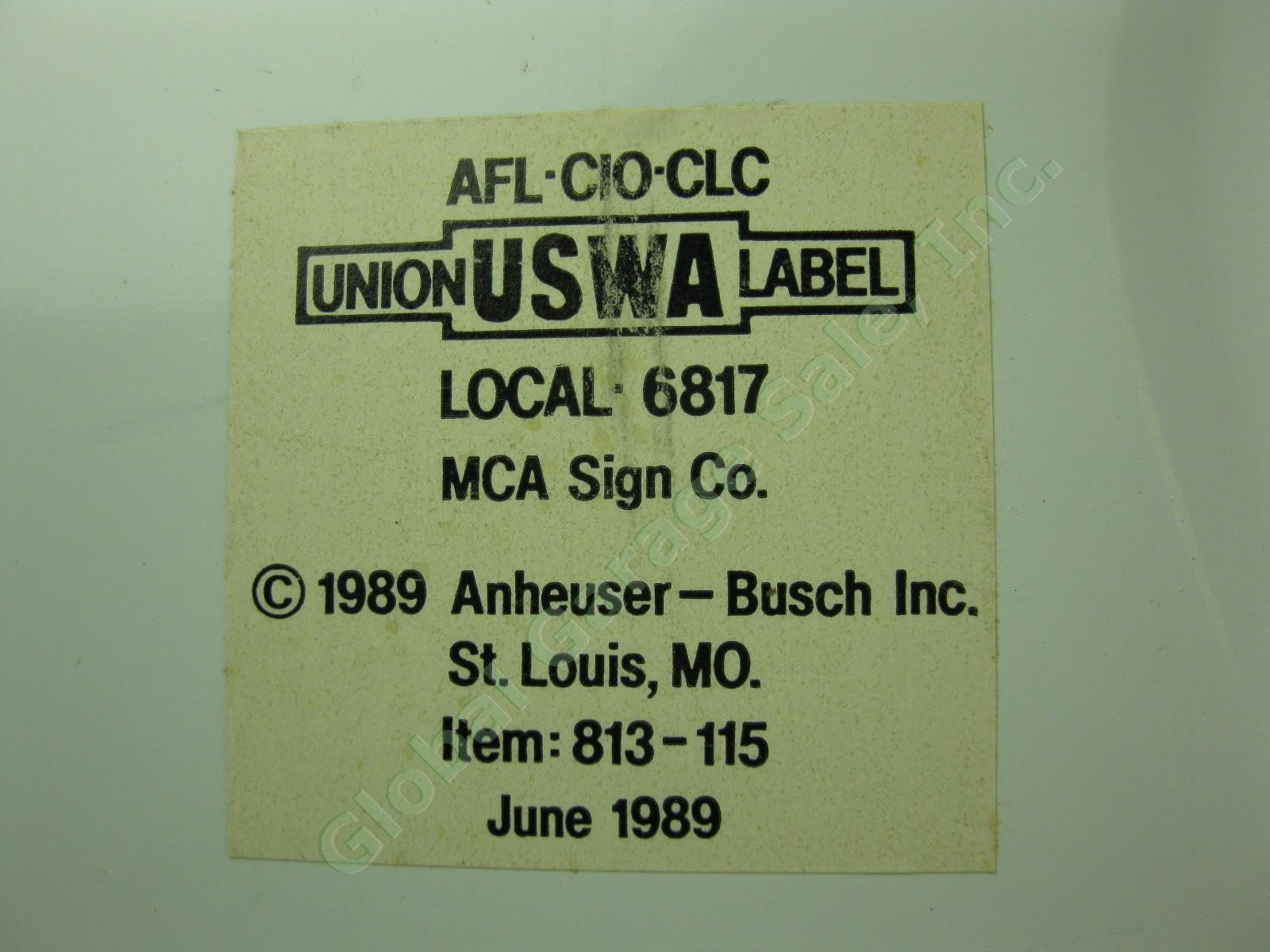 Vtg 1989 Anheuser-Busch Bud Light Spuds Mackenzie Tin Metal Beer Man Cave Sign 4