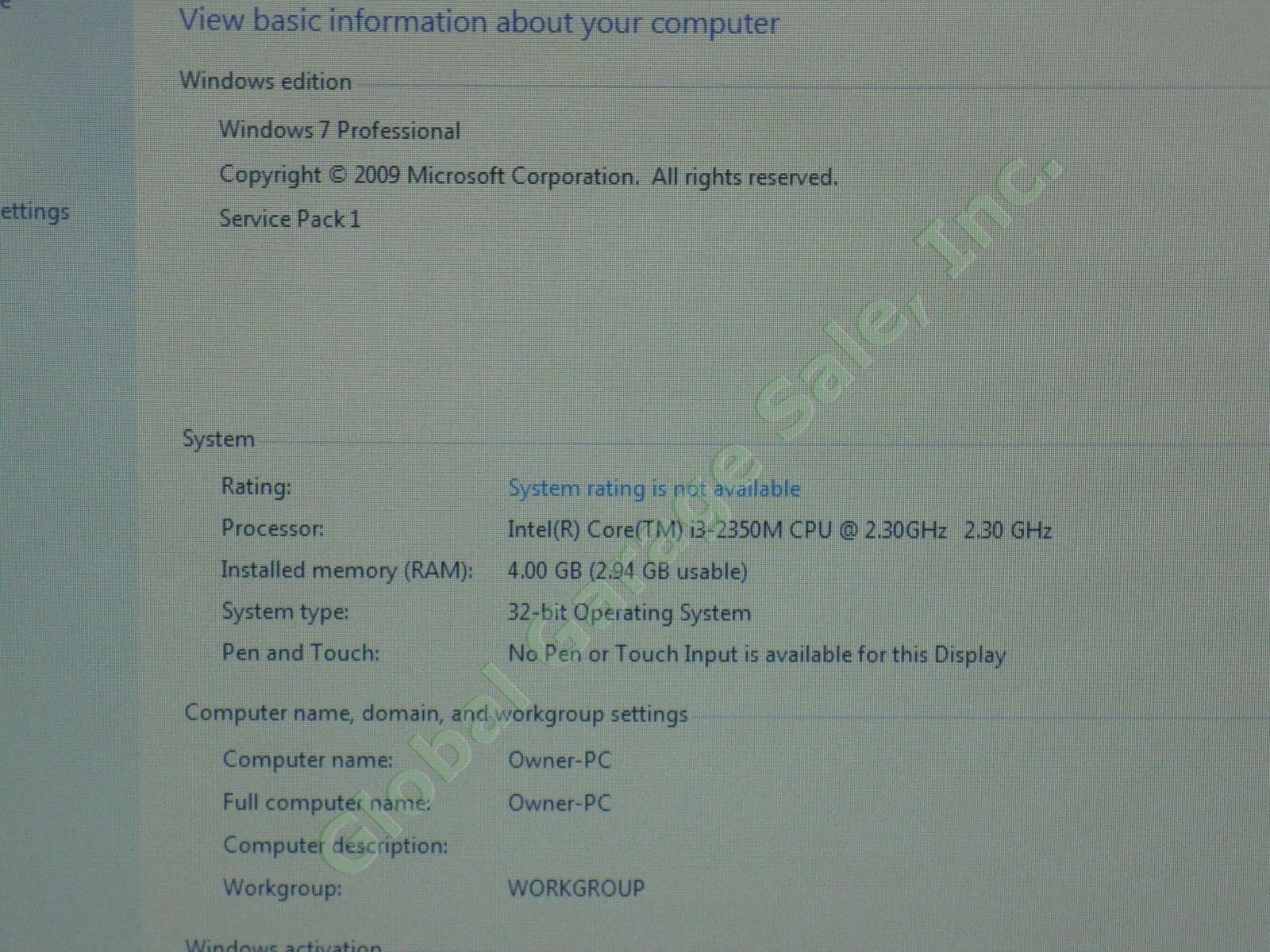 HP 4530s ProBook 15.6" Laptop Intel i3 2.3GHz 4GB 500GB Windows 7 Professional 2