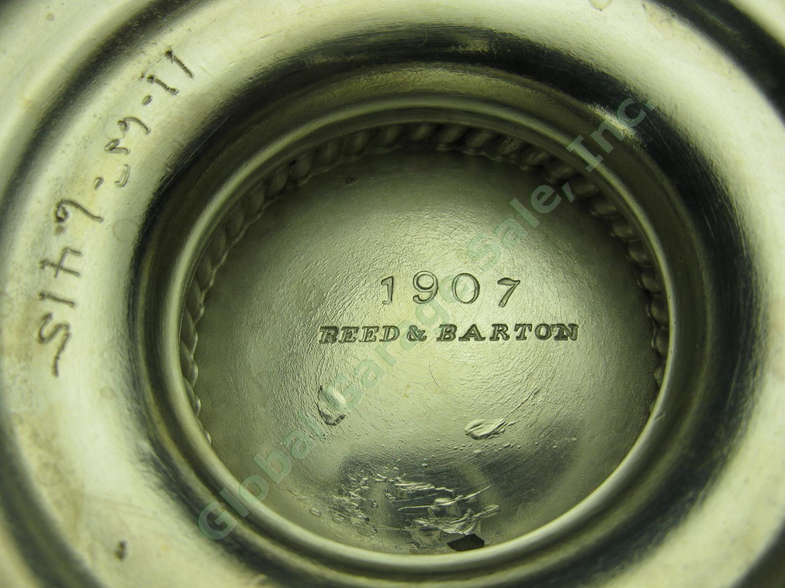 Vtg Antique Reed & Barton 1907 Bancroft Redfield Rice Silverplate Tea Coffee Set 9